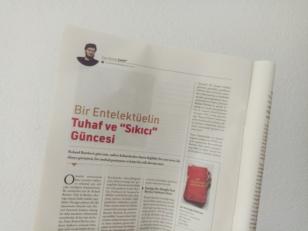 Bu ay <a href="/okurdergi/">Okur Dergi</a>'de Roland Barthes'ın Çin yolculuğuna dair yazdım.