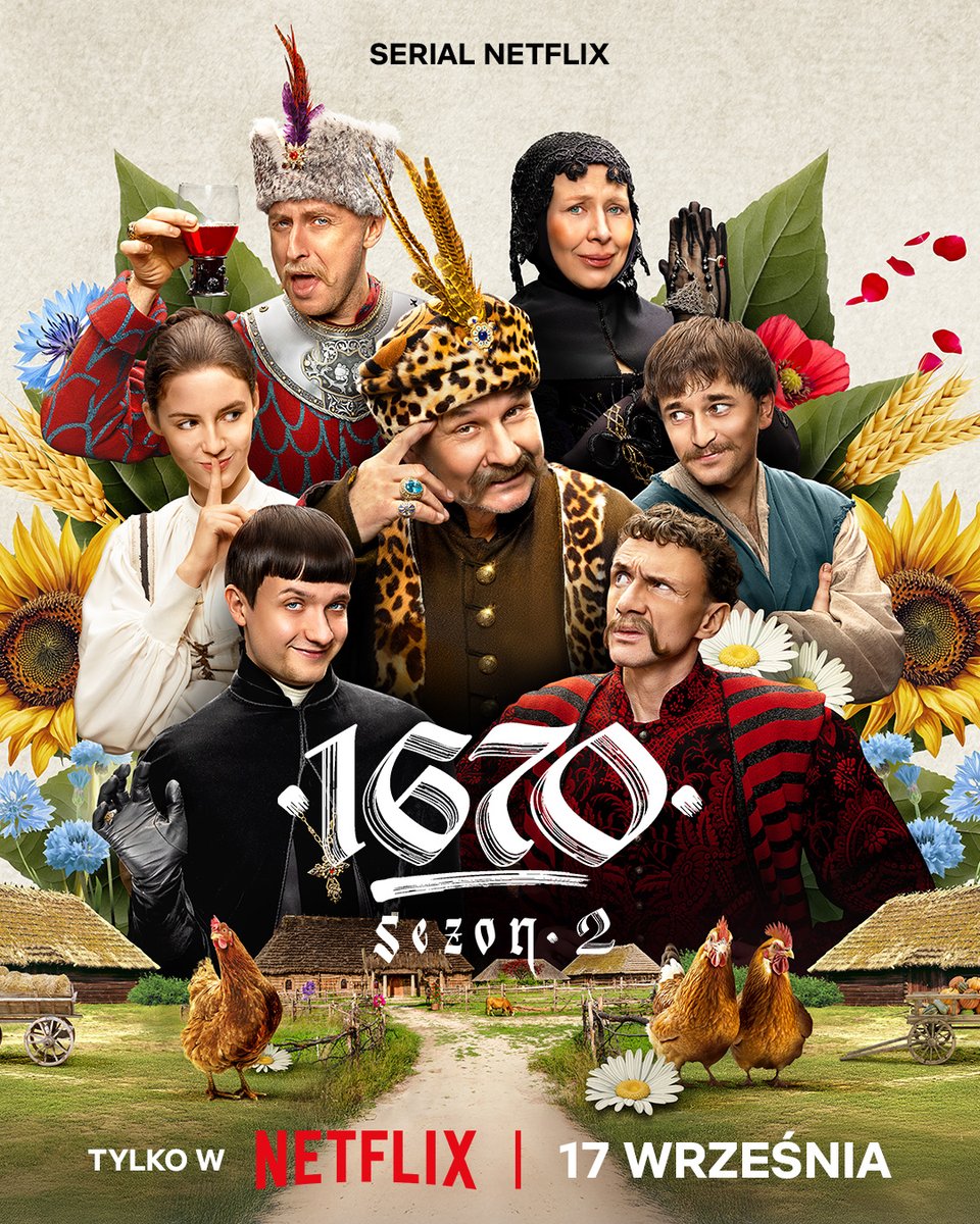 NetflixPL's tweet image. Bogdan jakiś taki bogaty i umyty? Drugi sezon „1670” już 17 września.