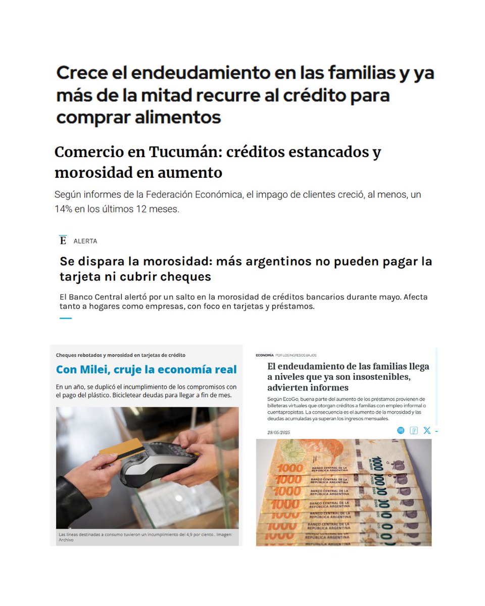 LicDanielArroyo's tweet image. SOBREENDEUDAMIENTO FAMILIAR: La plata cada vez alcanza menos y hay que sacar un crédito para tapar otro. Desde hace mucho vengo advirtiendo que es el principal problema social de la Argentina. Hacen falta acciones urgentes.