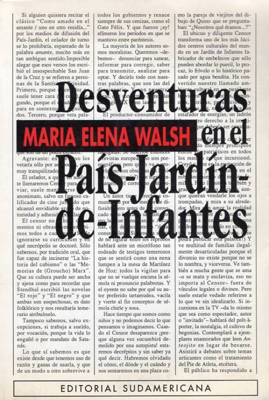 LibrosY's tweet image. María Elena Walsh escribió uno de los textos más audaces y entrañables durante la dictadura militar argentina: “Desventuras en el País-Jardín-de-Infantes”. El título, deliberadamente pueril, opera como una máscara
wp.me/p9fWSA-bkV @lucas_cortiana
