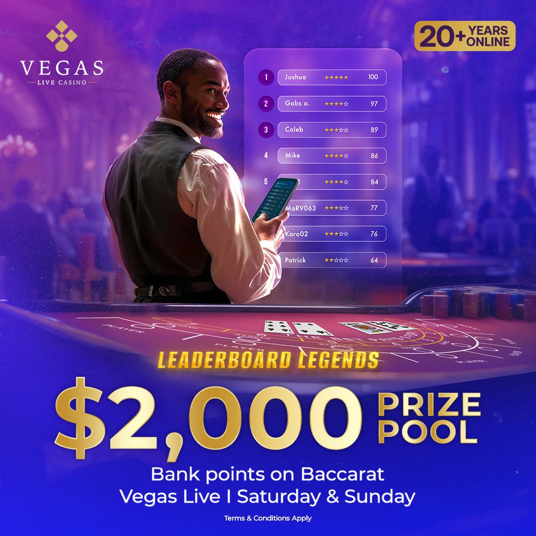 BASCasino's tweet image. Ready to be a Baccarat Legend ♣️ Climb the leaderboard and win your share of $2,000 🔥 Only on Vegas Live Casino
Join now 👉 bit.ly/xBASVegasLive