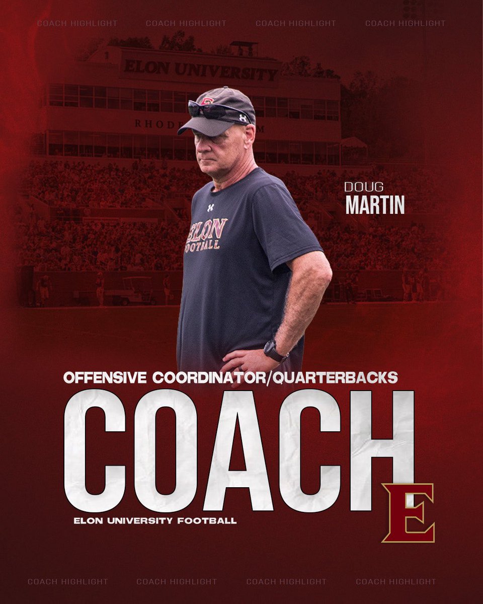 ElonFootball's tweet image. Next in the Coaches Spotlight series: the mastermind behind yearly explosive offenses and quarterback whisperer.@CoachDougMartin
#CoachesSpotlight | #Developers | #AED