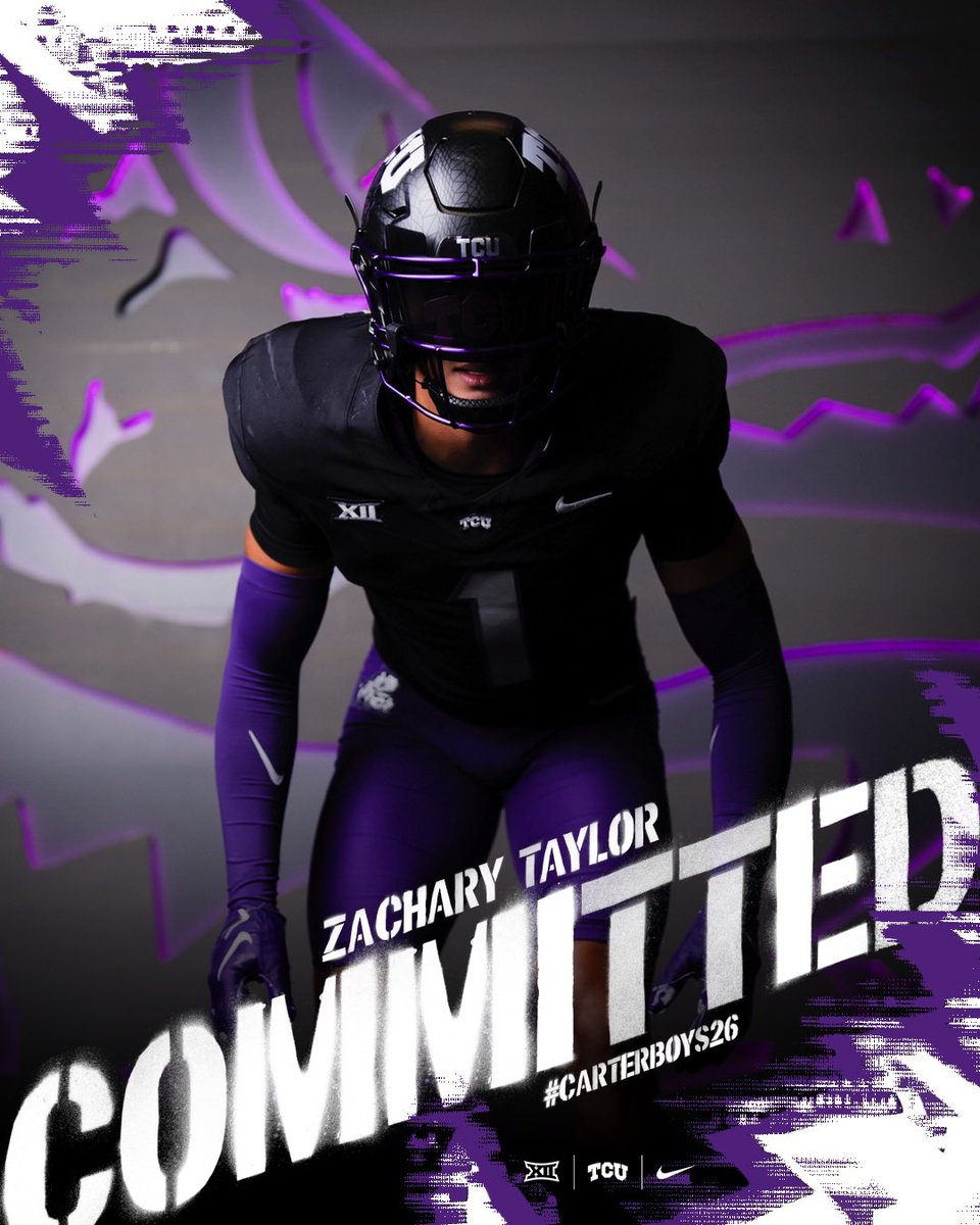 Zach21Taylor's tweet image. After a lot of thinking and talking over with family and friends, I will be decommiting from the University of Wisconsin, and taking my talents to Texas Christian University! I want to thank my coaches, god, family, and my support system who helped guide me through this difficult…