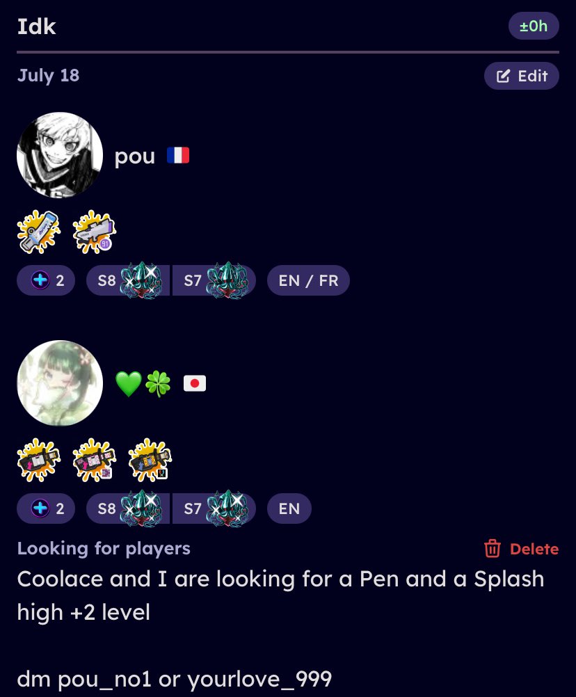 Me and <a href="/YourLove999_spl/">💮</a> are looking for 2 players (Pen and Splash) high +2 level