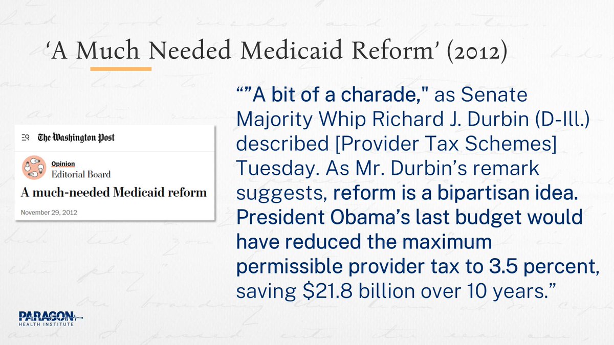 brian_blase's tweet image. Important reminder of how The Washington Post celebrated a major @BarackObama Medicaid proposal in 2012 - limits to the Medicaid provider tax scam.
It took 13 years, but Congress finally enacted this important reform in the One Big Beautiful Bill.