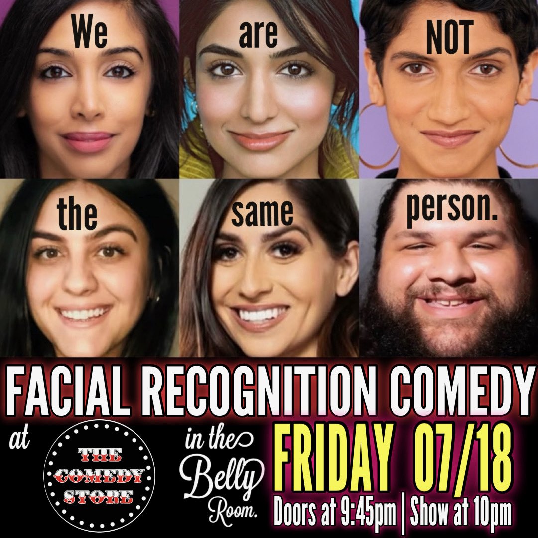 PallaviGunalan's tweet image. tonight! @FacialRecComedy is on @TheComedyStore! get your tickets now! showclix.com/event/recognit…