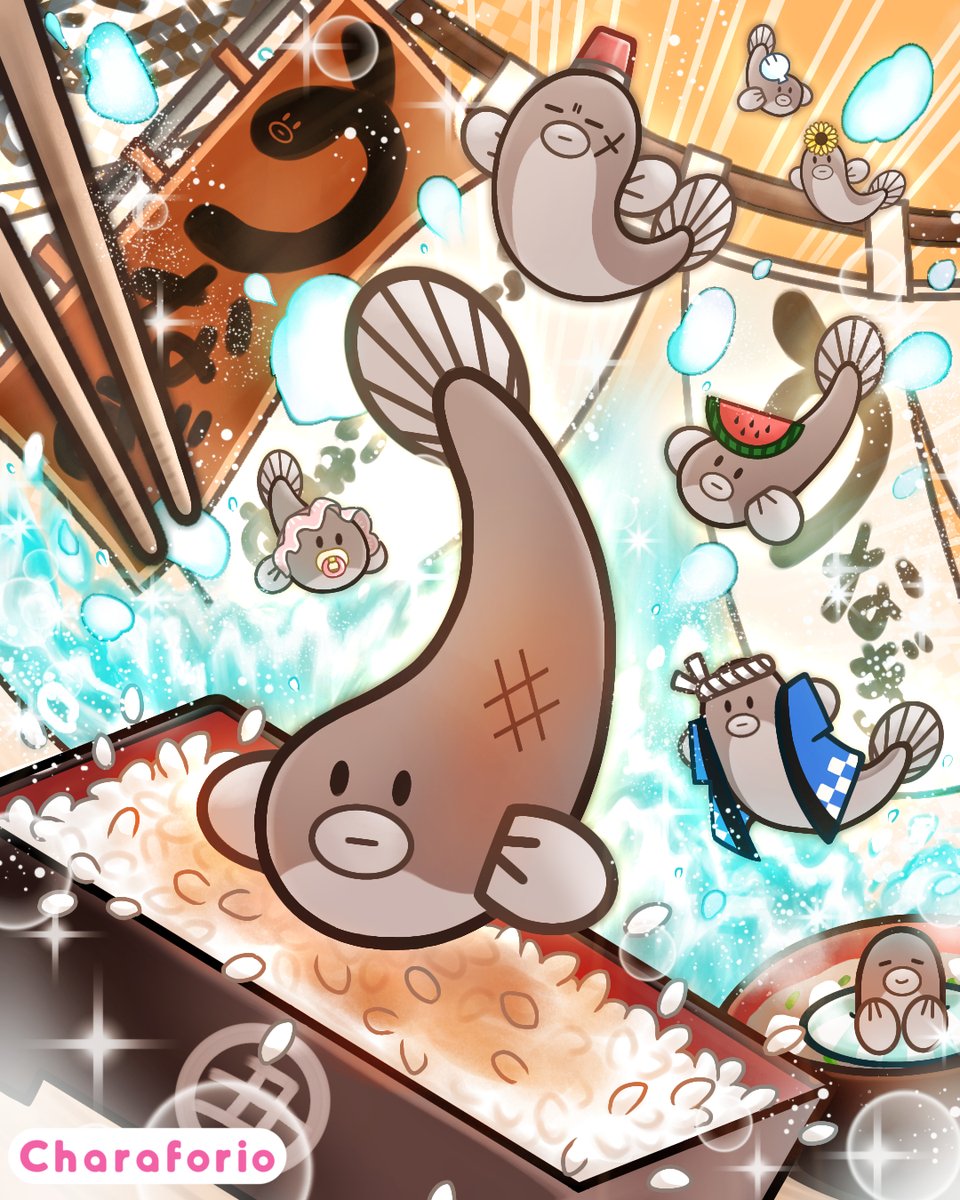 Charaforio's tweet image. 本日7月19日は「 #土用の丑の日」
#Charaforio 登録IP『ぽぽうな』(@Unagi_ginau)描き下ろしイラストを大公開!
今日という日にぴったりの、ハジけるうなぎたちにご注目👀💥
イラストは、公式Instagramでも公開中!
instagram.com/charaforio/
⇩『ぽぽうな』情報
charaforio.com/ja/ip/popouna