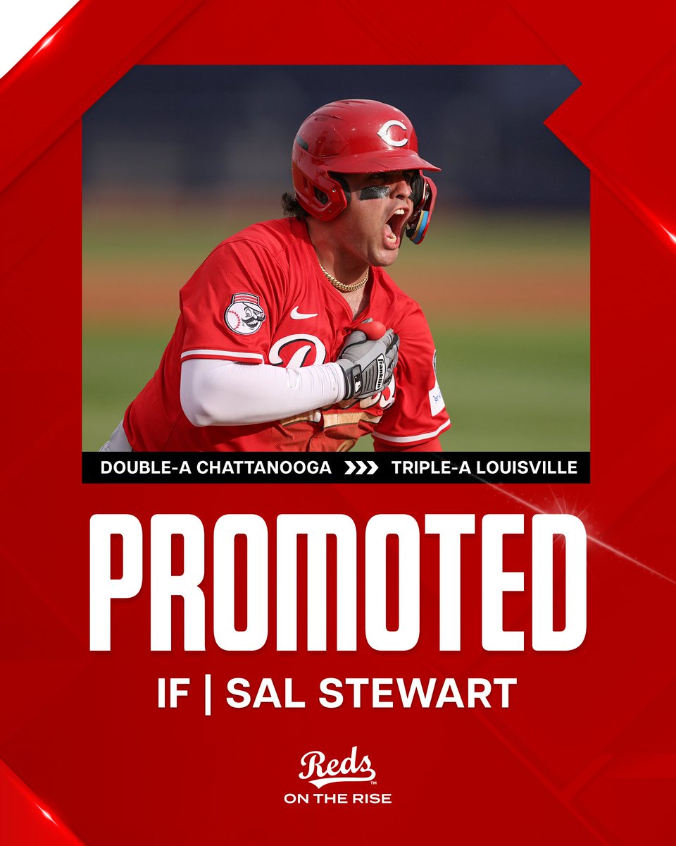 RedsOnTheRise's tweet image. The #Reds today promoted IF Sal Stewart and OF Héctor Rodríguez to Triple-A Louisville‼️
