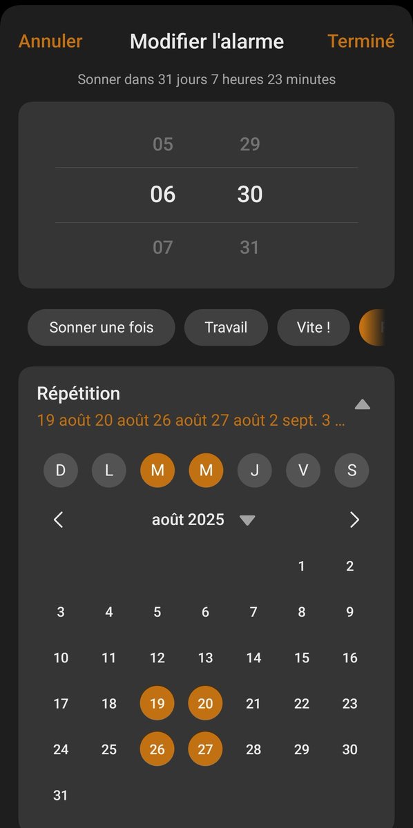 Anthony PENA (@_anthony_pena) on Twitter photo Première fois que je vois que je peux faire ça, peut-être aussi une exclu <a href="/oneplus_fr/">OnePlus France</a>, en tout cas pouvoir couper les réveils programmer sur les prochaines semaines et voir que mon prochain réveil du boulot est dans 30j c'est priceless 🤩 Première fois que je vois que je peux faire ça, peut-être aussi une exclu <a href="/oneplus_fr/">OnePlus France</a>, en tout cas pouvoir couper les réveils programmer sur les prochaines semaines et voir que mon prochain réveil du boulot est dans 30j c'est priceless 🤩