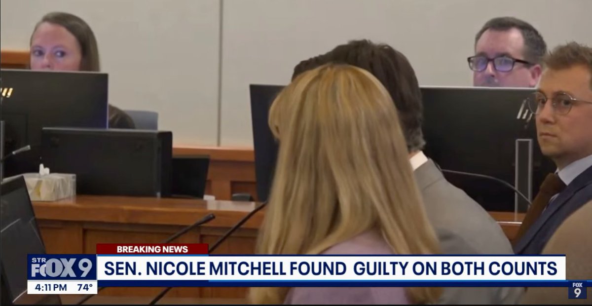 mnguncaucus's tweet image. Senator Mitchell must resign from the Minnesota Senate after being found guilty of two felony charges for burglarizing her step-mother's home in 2024.
She has told colleagues she would resign if found guilty; she must do so immediately.