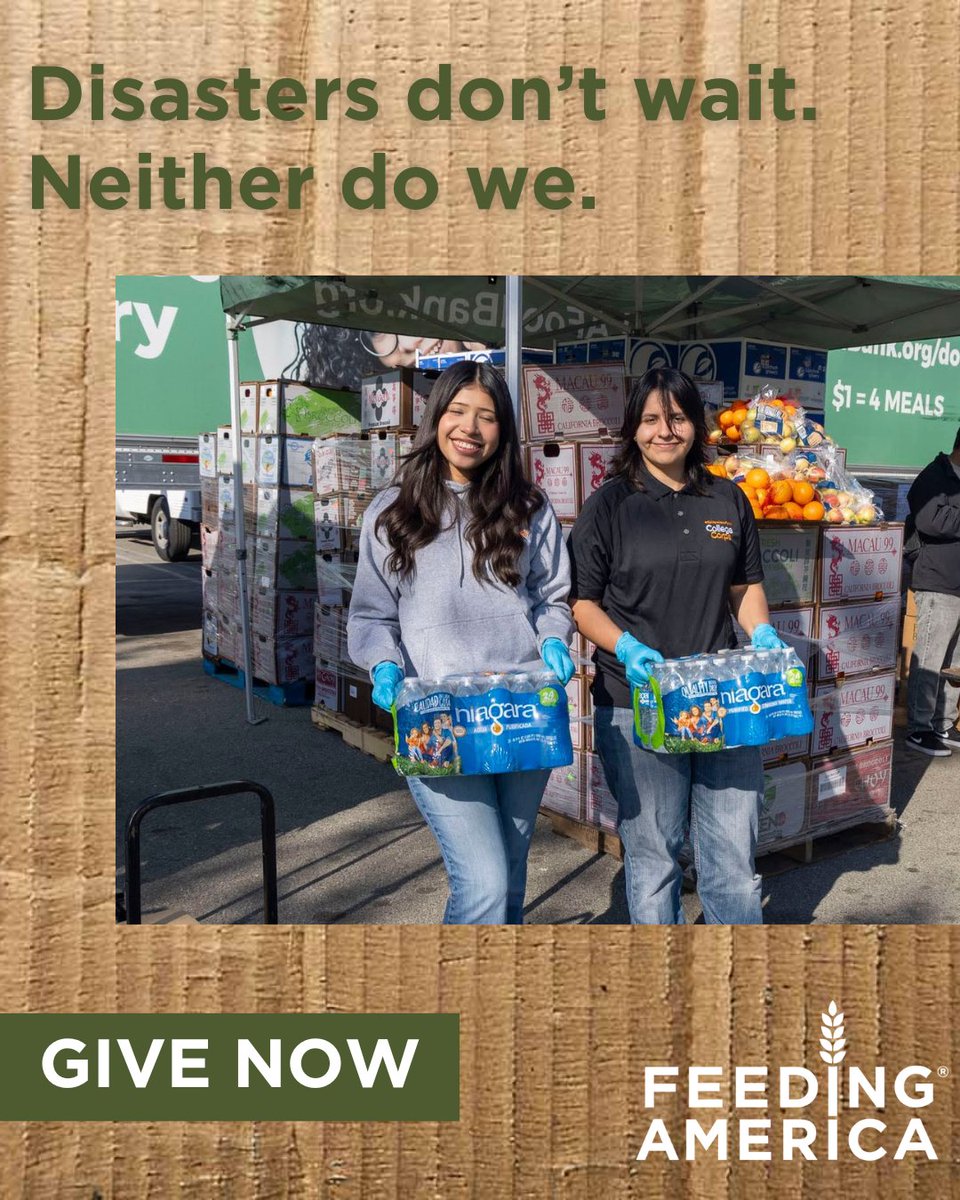FeedingAmerica's tweet image. Disasters—from floods to wildfires—can devastate communities. But with your support, the Feeding America network is there before, during & after, delivering food, water & hope. 💚
Give now: bit.ly/45TbTjY