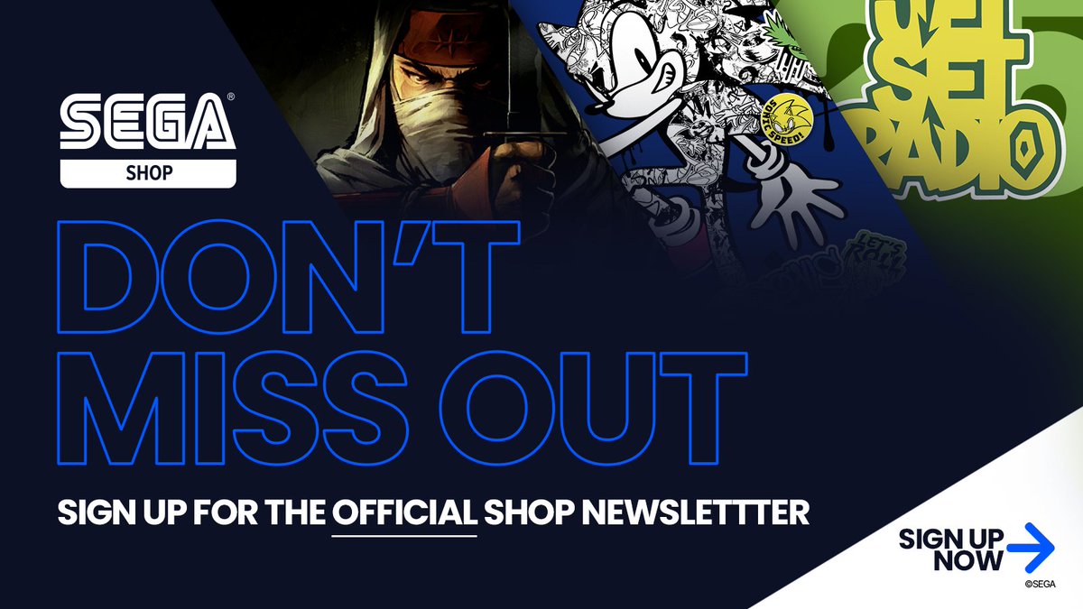 thesegashop's tweet image. Don't miss out! Sign up for the official @SEGA Shop newsletter!
shop.sega.com/pages/sega-sho…