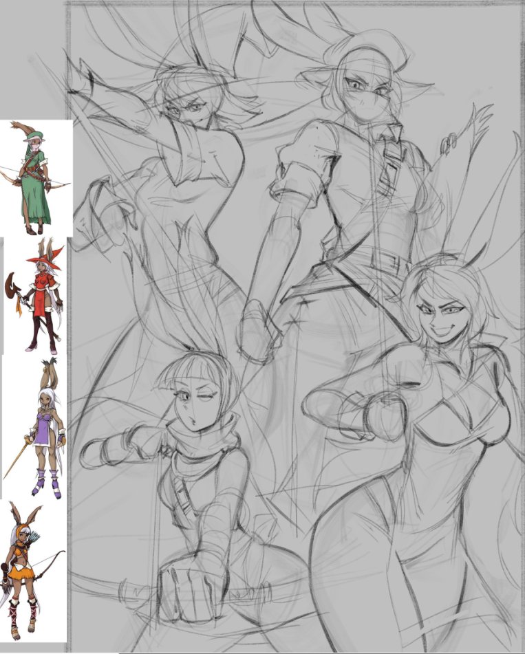 OCorvo_R's tweet image. drawing some classes from FF tactics on the gba