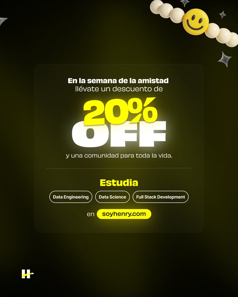 La amistad no tiene precio... pero tu trabajo sí💸

Esta Semana de la Amistad celebramos a todos los amigos (aunque a veces pidan favores)💛 

¿Tienes un amigo que te ha pedido un favor tech? Reenvíaselo😉

La comunidad Henry los espera con 20% OFF en soyhenry.com
