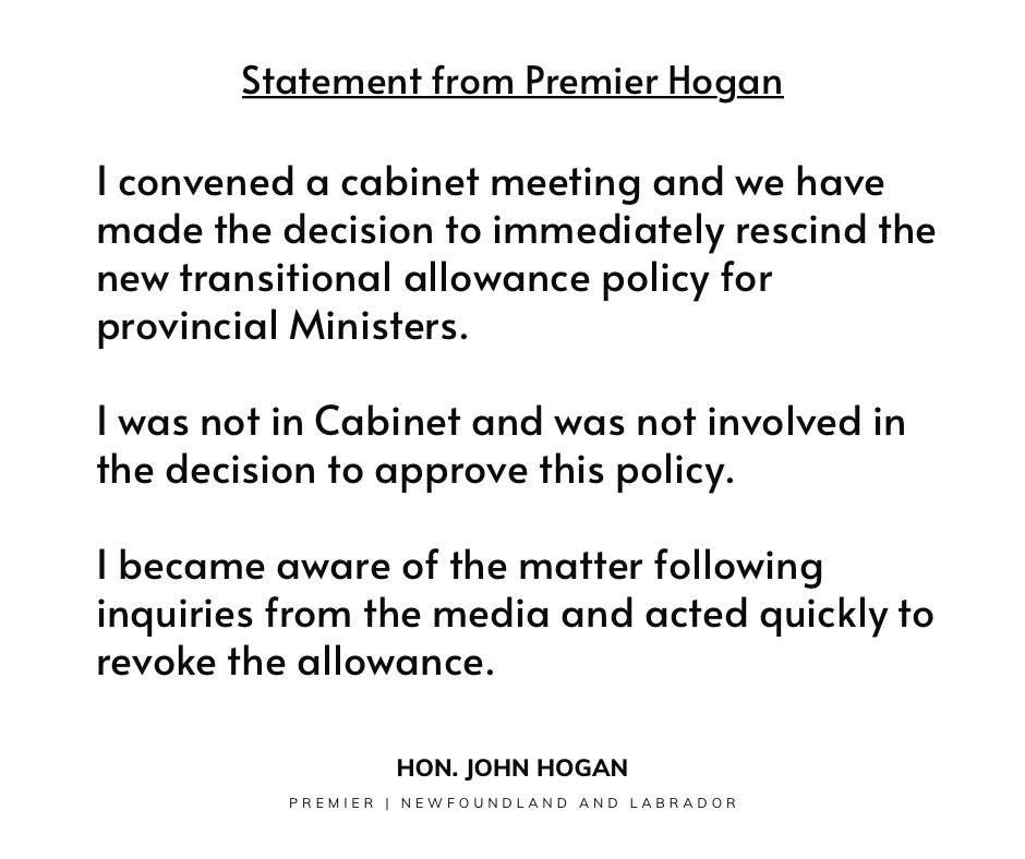 DanaMetcalfe5's tweet image. 🚨 BREAKING: Hogan Scraps Exit Payout Policy — But Is It Just Political Optics Before an Election?
“The horse has already left the barn,” say outraged citizens.
In a sudden about-face, newly installed Premier John Hogan has revoked the controversial transitional allowance policy…