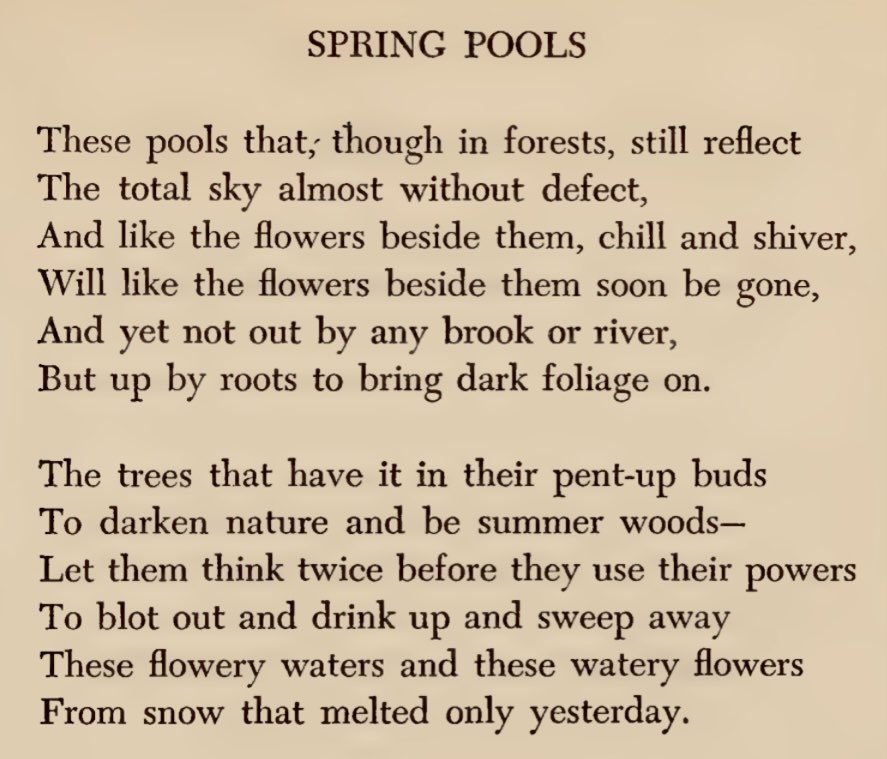 Robert Frost, "Spring Pools"  #poetry