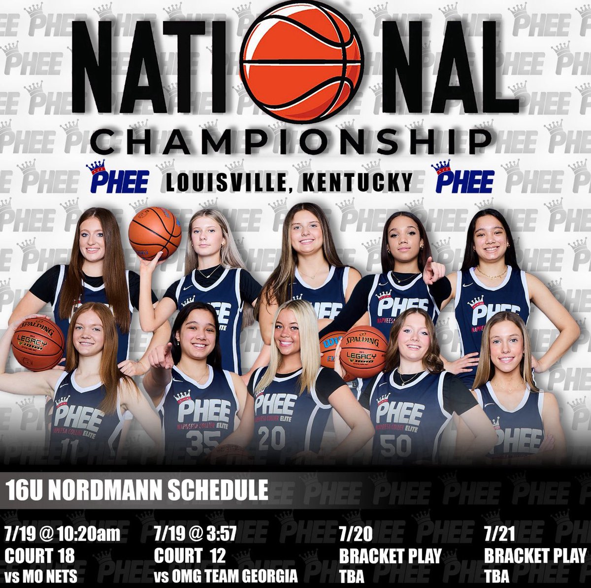 Super excited to be heading back to Louisville this weekend for the Championship! Come check us out here’s our schedule!! <a href="/KNordmann_Phee/">Coach Kevin Nordmann</a> <a href="/PheeElite/">Napheesa Collier Elite</a>