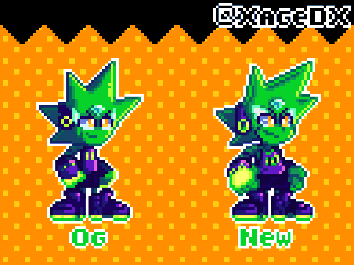 game is out, im broke so i wont be able to play but ill be checking gameplays, anyways, didnt know if i wanted to make a separate post for this so ill put it here, i guess its fanart, used the newest ref sheets i could find for it :P

go play #adventneon guys :D