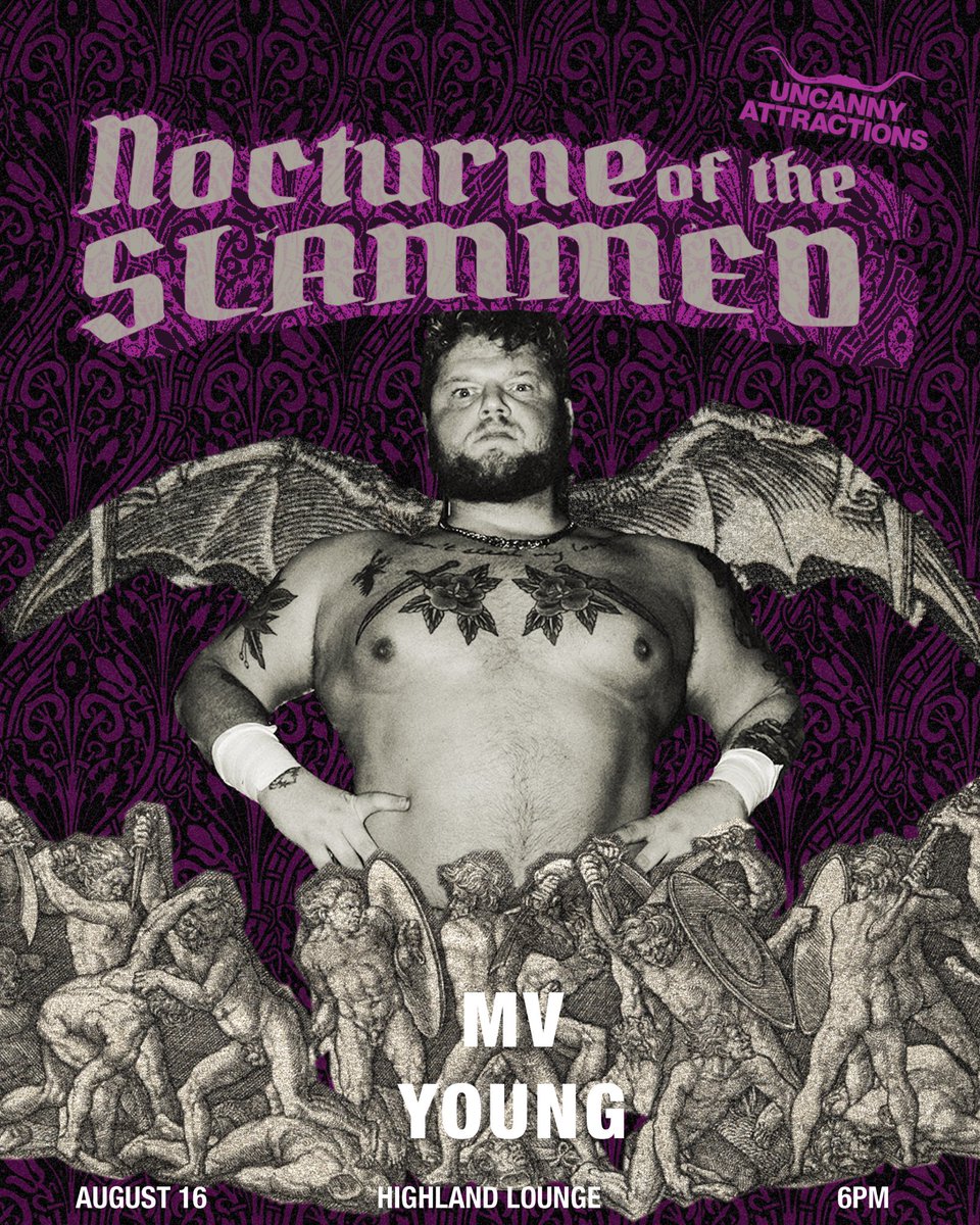 UNCANNY ATX (@uncannyatx) on Twitter photo 😈TALENT ANNOUNCEMENT😈
It’s been a hot minute since <a href="/wantedmv/">Michael Vincenzo Young</a> took a trip down to Texas. We figured NOCTURNE OF THE SLAMMED was just the right time 😈
🗓️ August 16, 2025
📍 <a href="/HighlandAustin/">Highland Lounge</a>
⏰ Doors 6PM, Bell 7PM
🎟️ Link in B!0
📽️ <a href="/indiewrestling/">IWTV</a>
🍷 21+ (sorry kiddos!) 😈TALENT ANNOUNCEMENT😈
It’s been a hot minute since <a href="/wantedmv/">Michael Vincenzo Young</a> took a trip down to Texas. We figured NOCTURNE OF THE SLAMMED was just the right time 😈
🗓️ August 16, 2025
📍 <a href="/HighlandAustin/">Highland Lounge</a>
⏰ Doors 6PM, Bell 7PM
🎟️ Link in B!0
📽️ <a href="/indiewrestling/">IWTV</a>
🍷 21+ (sorry kiddos!)
