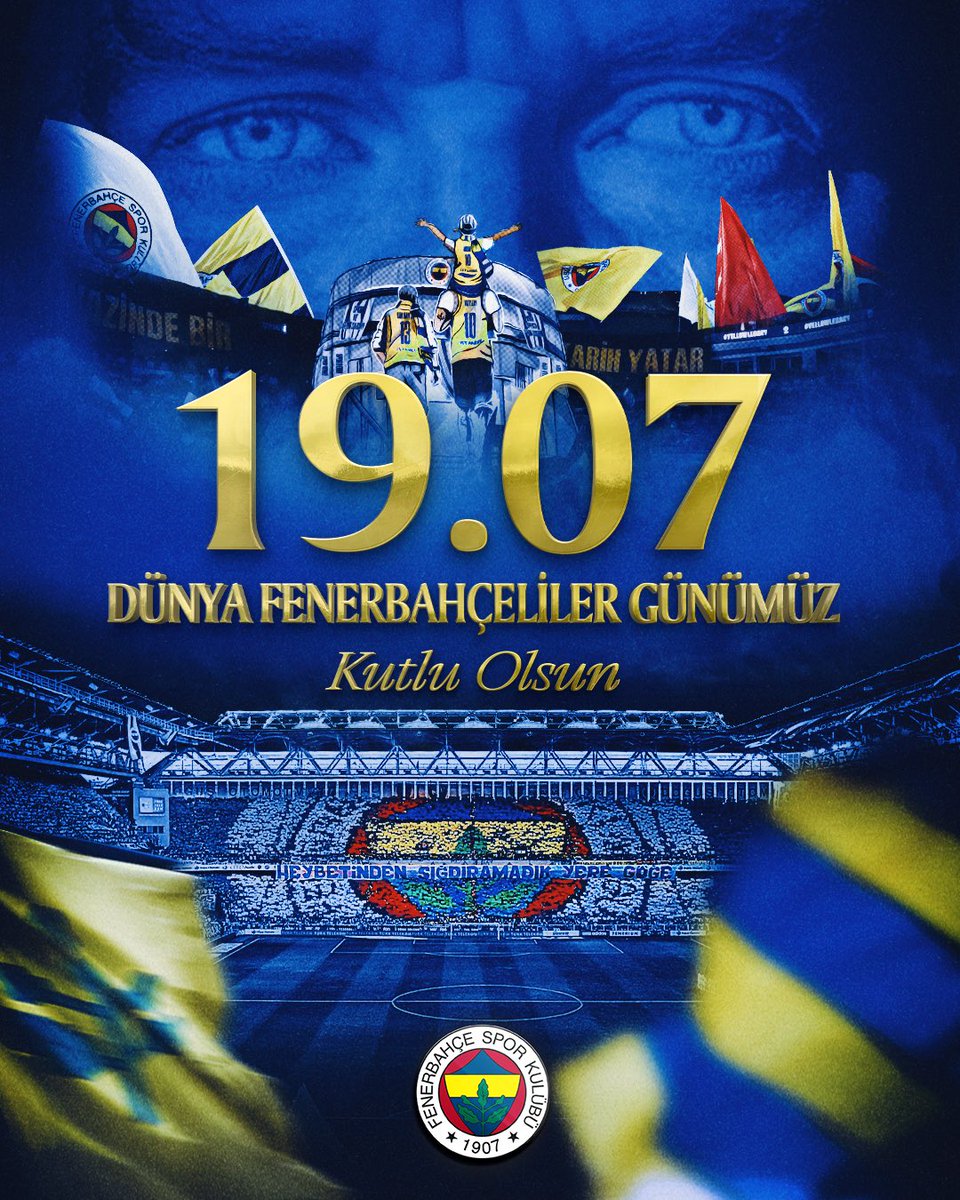19.07 Dünya Fenerbahçeliler Günümüz kutlu olsun. 💛💙 

#DünyaFenerbahçelilerGünü