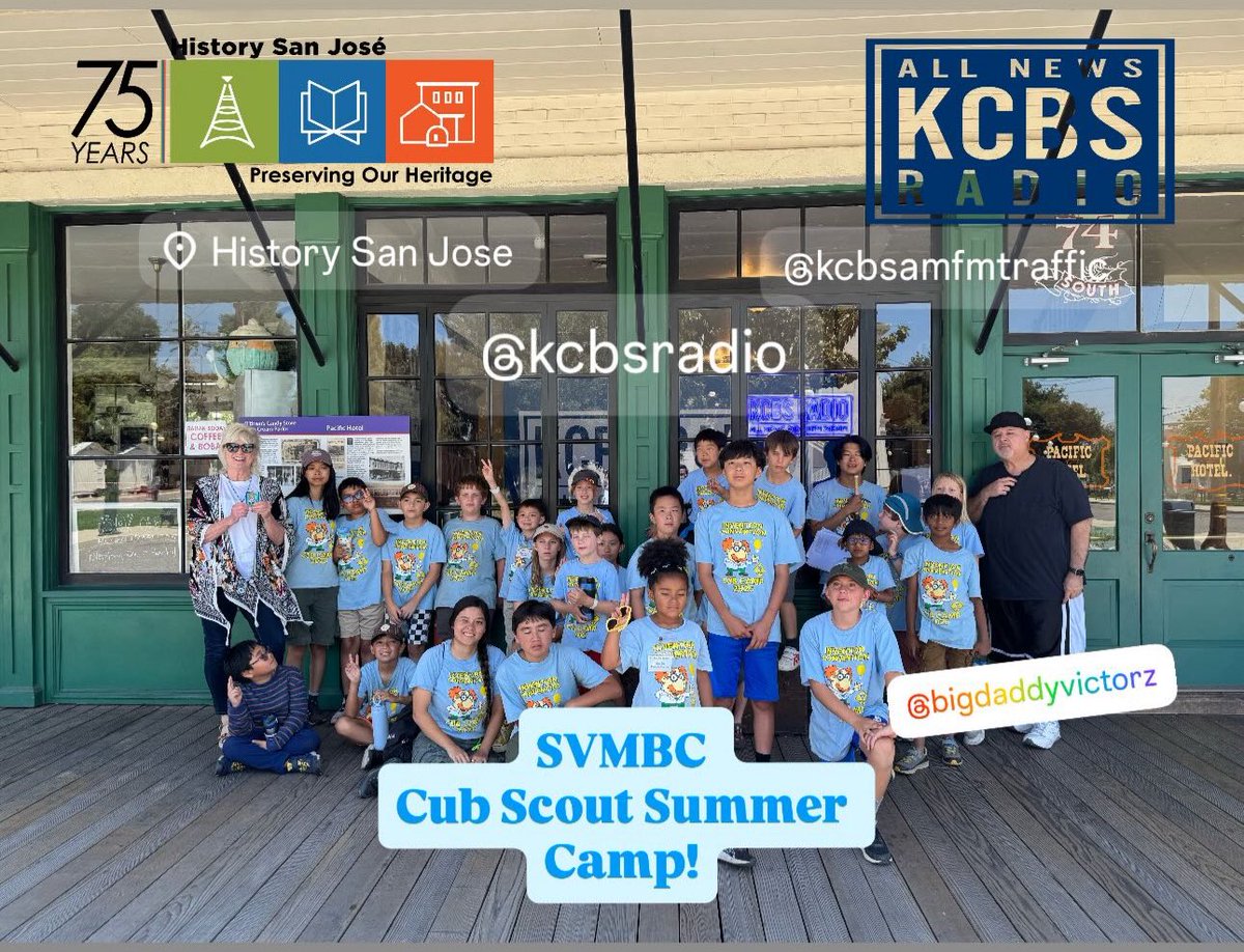 Scouting for crashes with traffic “on the 8’s” and a little help from SVMBC Cub Scout Summer Campers at the <a href="/KCBSRadio/">KCBS 106.9 FM/740 AM</a> <a href="/KCBSAMFMTraffic/">KCBS Radio - The Traffic Leader</a> Southbay Bureau LIVE <a href="/HistorySanJose/">History San Jose</a>!