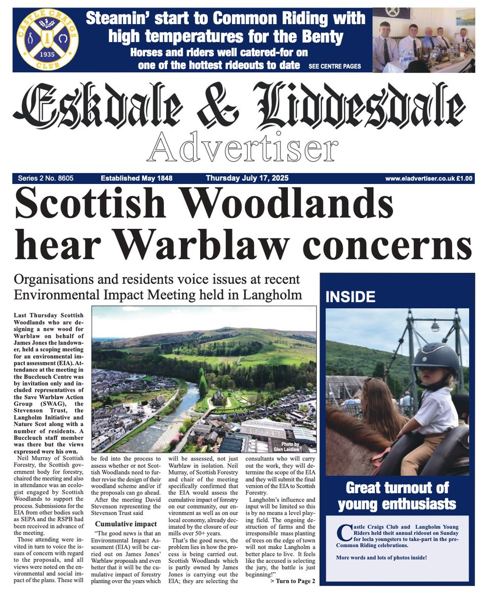 save_group63082's tweet photo. Scottish Woodlands offered a 'voluntary' Environmental Impact Assessment on Warblaw  because of the 'complexity of the site and level of issues raised'.
Many more issues were raised at scoping meeting.
Scottish Forestry must not grant permission.
"The battle is just beginning!" https://t.co/XDvR3uhUZh