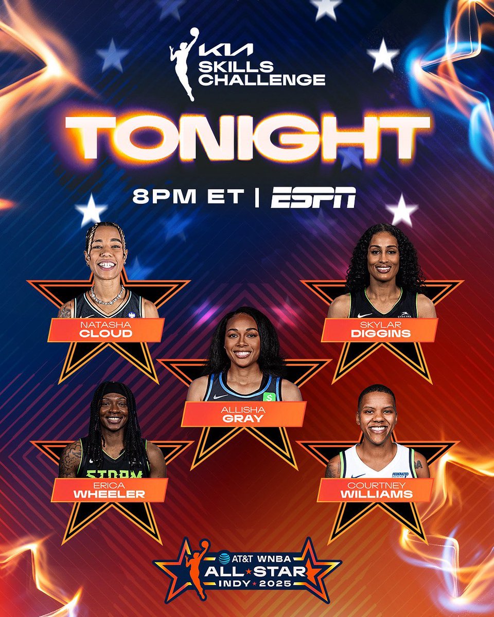 insidewomensbb's tweet image. Make sure y’all tune in to watch your favorite WNBA players compete in the Skills Challenge and 3-Point Contest tonight at 8pm EST/7pm CST
📺 ESPN
📸 @WNBA
#WNBAAllStar