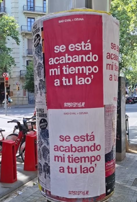 BadGyalSpain's tweet image. Carteles publicitarios de “Última Noche” de Bad Gyal y Ozuna. ❤️