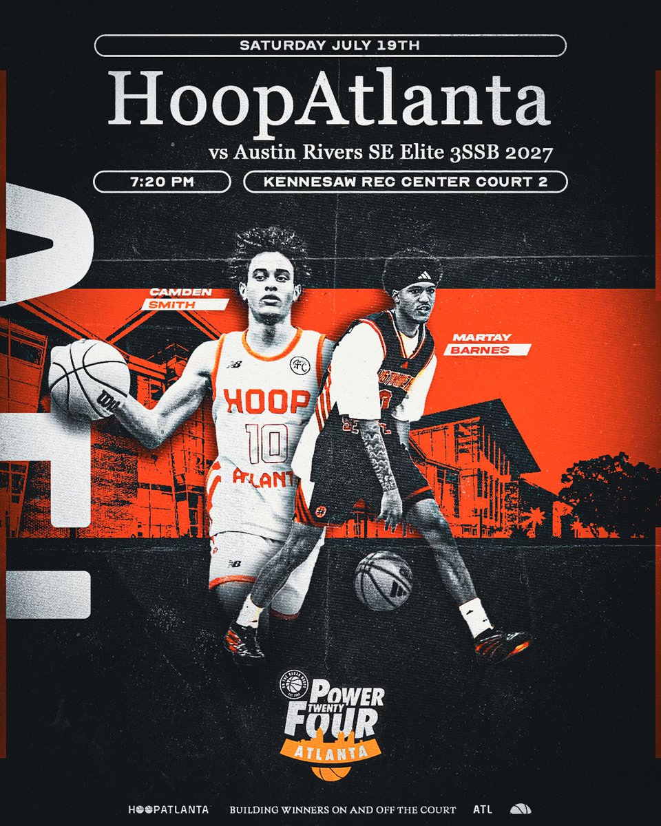 HoopAtlanta (@hoopatlanta_) on Twitter photo SATURDAY AT <a href="/OntheRadarHoops/">Shun Williams</a>‼️
After a 2-0 start, HoopAtlanta 17u Orange will take on 2 shoe-affiliated programs on Saturday.
COACHES, COME SEE THE TEAM THAT FLAT-OUT KNOWS HOW TO WIN AGAINST TOP COMPETITION.
<a href="/westinkeppen24/">Westin Keppen</a>
<a href="/Cam_Deno/">Camden Smith</a>
<a href="/Vincent_Kray/">Vincent Kray</a>
<a href="/darrionhadley23/">Darrion Hadley</a> SATURDAY AT <a href="/OntheRadarHoops/">Shun Williams</a>‼️
After a 2-0 start, HoopAtlanta 17u Orange will take on 2 shoe-affiliated programs on Saturday.
COACHES, COME SEE THE TEAM THAT FLAT-OUT KNOWS HOW TO WIN AGAINST TOP COMPETITION.
<a href="/westinkeppen24/">Westin Keppen</a>
<a href="/Cam_Deno/">Camden Smith</a>
<a href="/Vincent_Kray/">Vincent Kray</a>
<a href="/darrionhadley23/">Darrion Hadley</a>