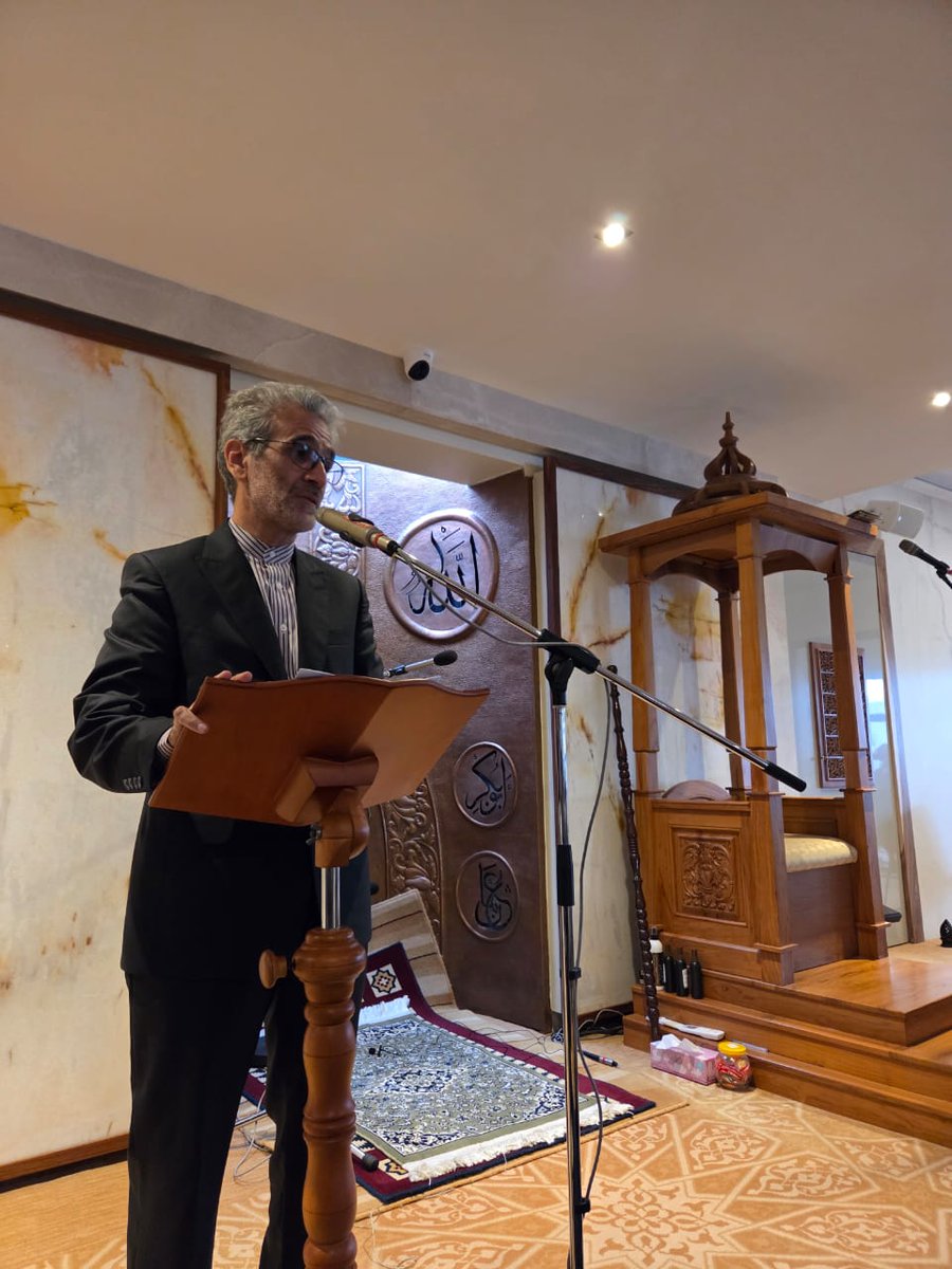 IraninSA's tweet image. Iranian Ambassador’s address during Friday Prayers at Westville Soofie Mosque
On Friday, the Ambassador of the Islamic Republic of Iran in Pretoria delivered a speech to the congregation at Westville Soofie Mosque in Durban on the recent developments in the West Asia region.…