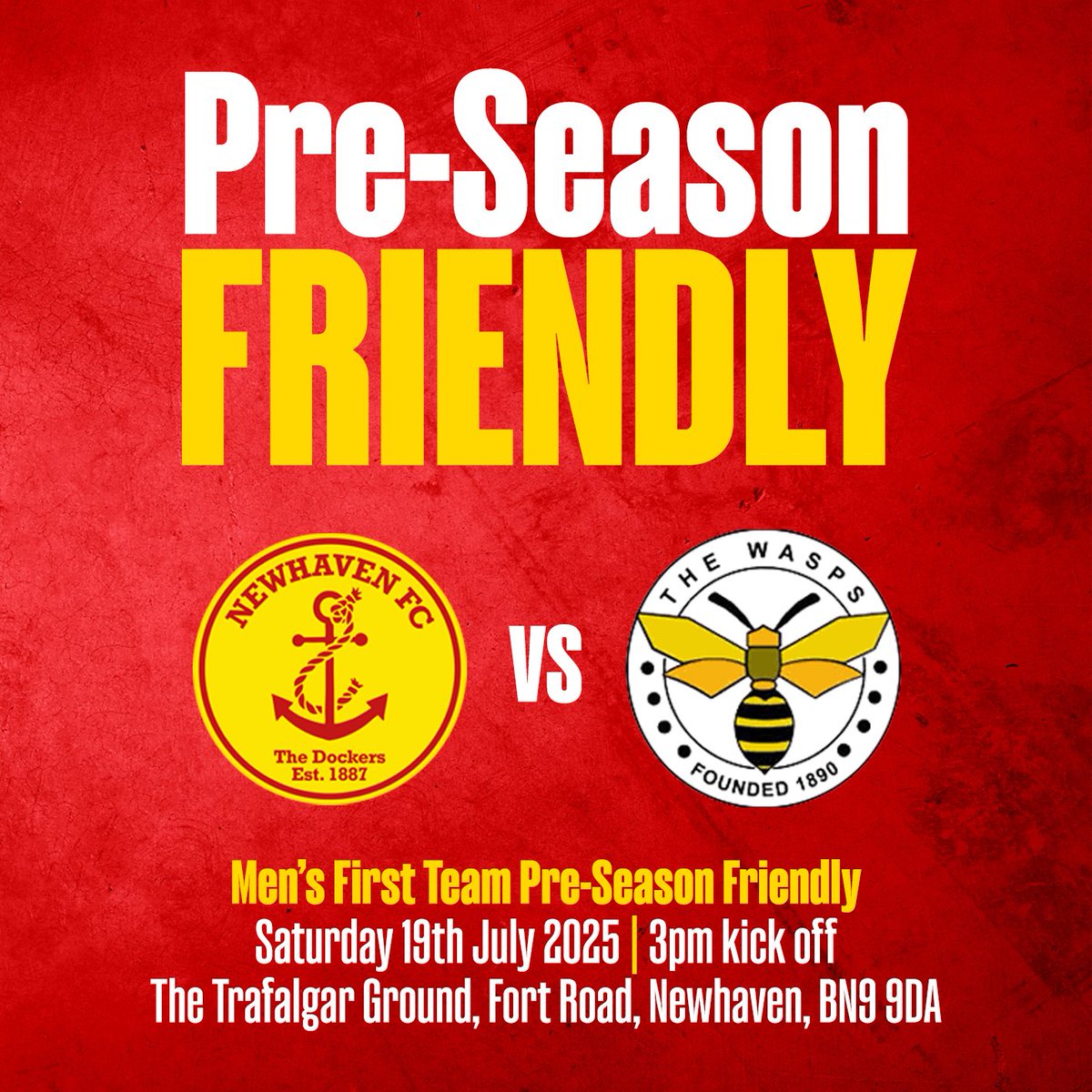 NewhavenFC's tweet image. ⚽️ 𝗣𝗥𝗘-𝗦𝗘𝗔𝗦𝗢𝗡 | 𝗡𝗘𝗫𝗧 𝗨𝗣
We're back in action tomorrow afternoon with our toughest test of pre-season so far, as we host Isthmian side @egtfcwasps at Fort Road.
Entry is £3 (U16s FREE). Kick off is at 3pm, and the bar and kitchen will be open.
#COYD