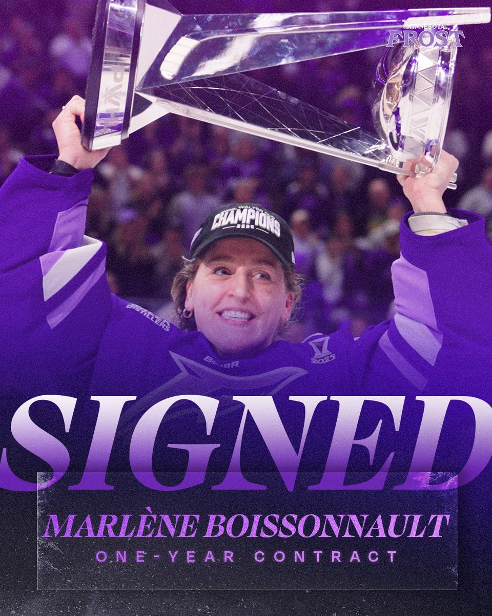 PWHL_Minnesota's tweet image. She's baaaaaaack!!!
Marlène Boissonnault has been re-signed to a one-year contract. Click the link to read more: bit.ly/3TKYq6D