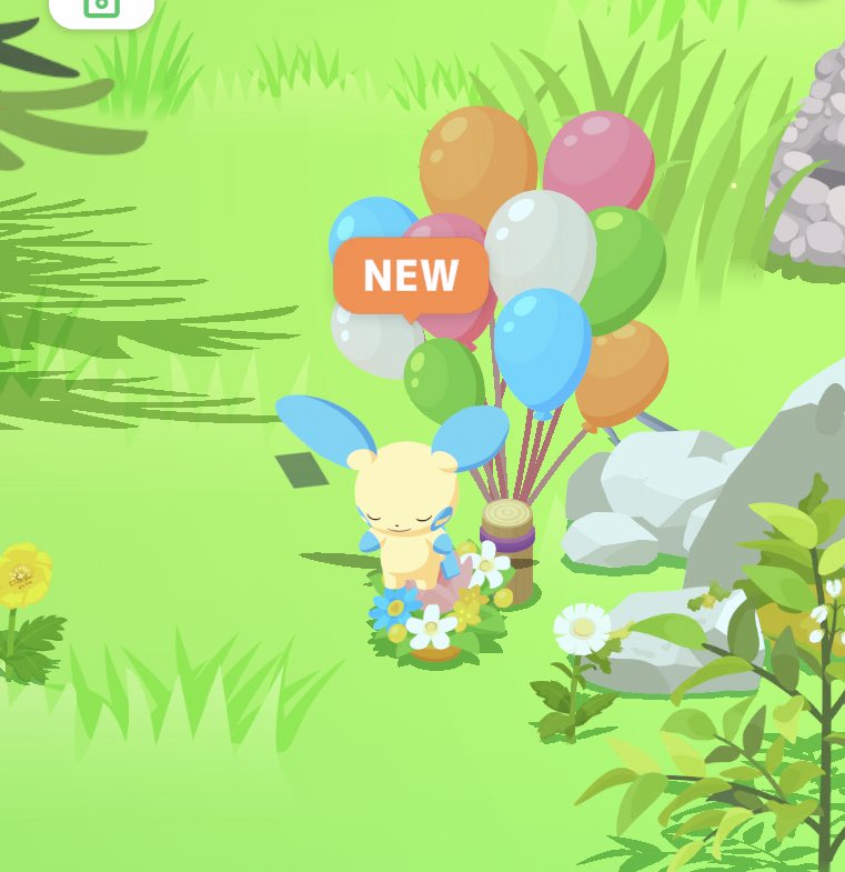 ue_pokesle's tweet image. #ポケスリ2周年をいっしょに
おはようございます
分割したらマイナンデーでした！
寝顔コンプリートです

フォトモードでnewが表示されるようになっています
要望が通ったのか不具合だったから修正されたのか…ありがとう運営
