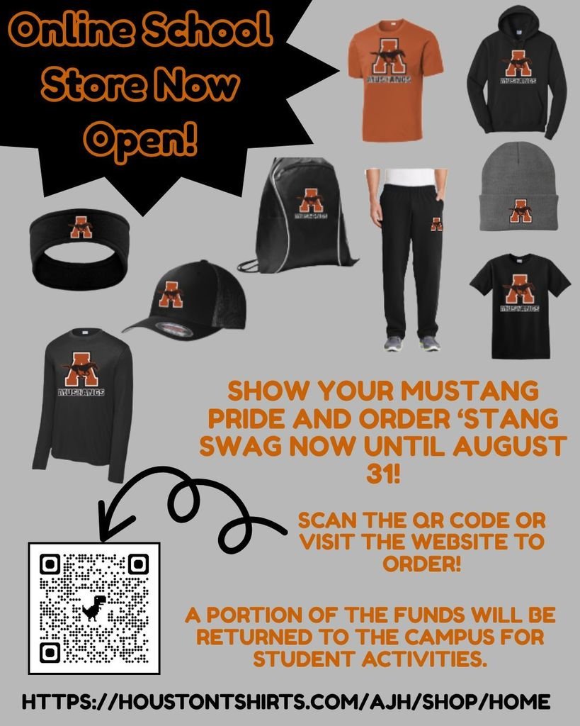 Show Your Mustang Pride, Order Your School Swag by August 31st.