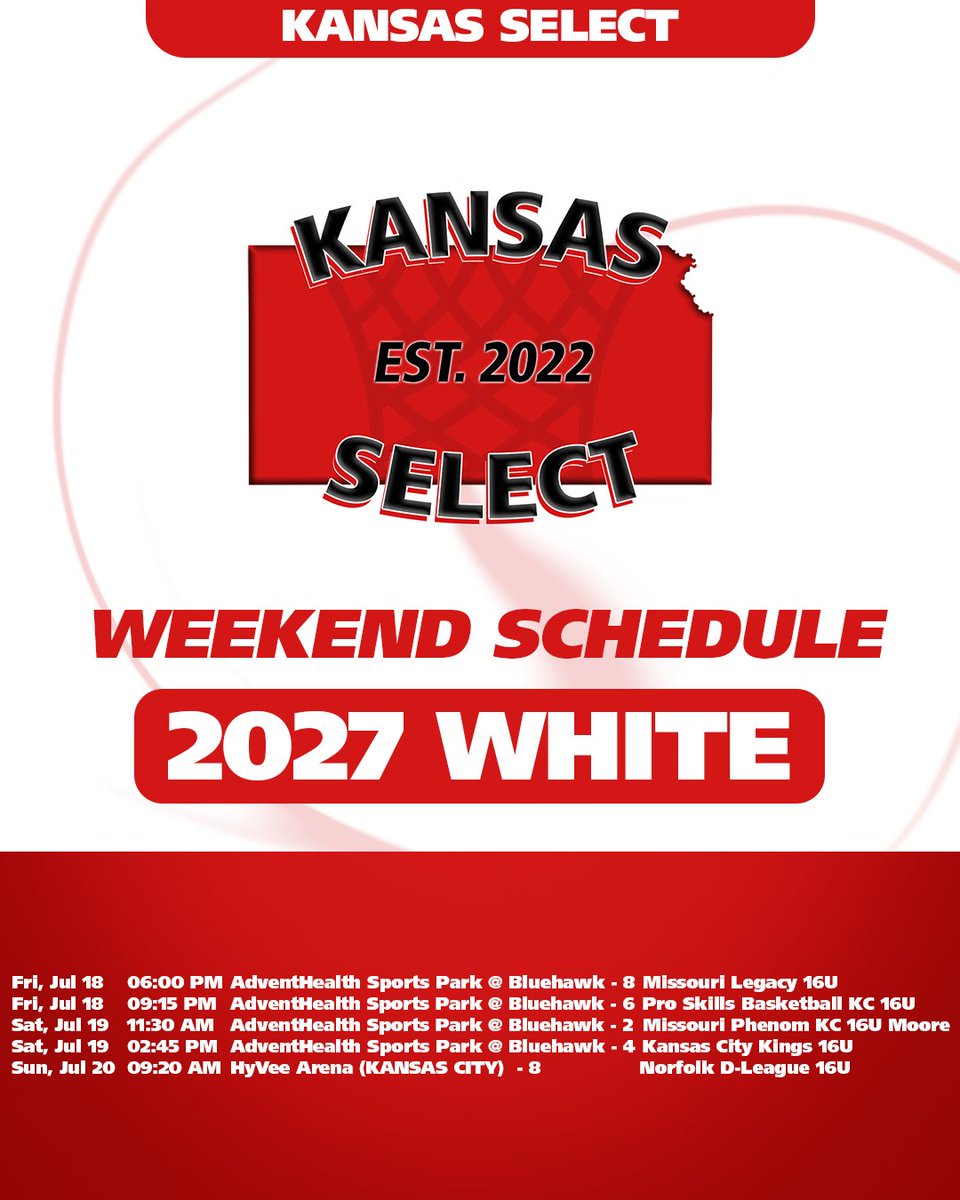 2027 White Weekend Schedule 

#KSSelect