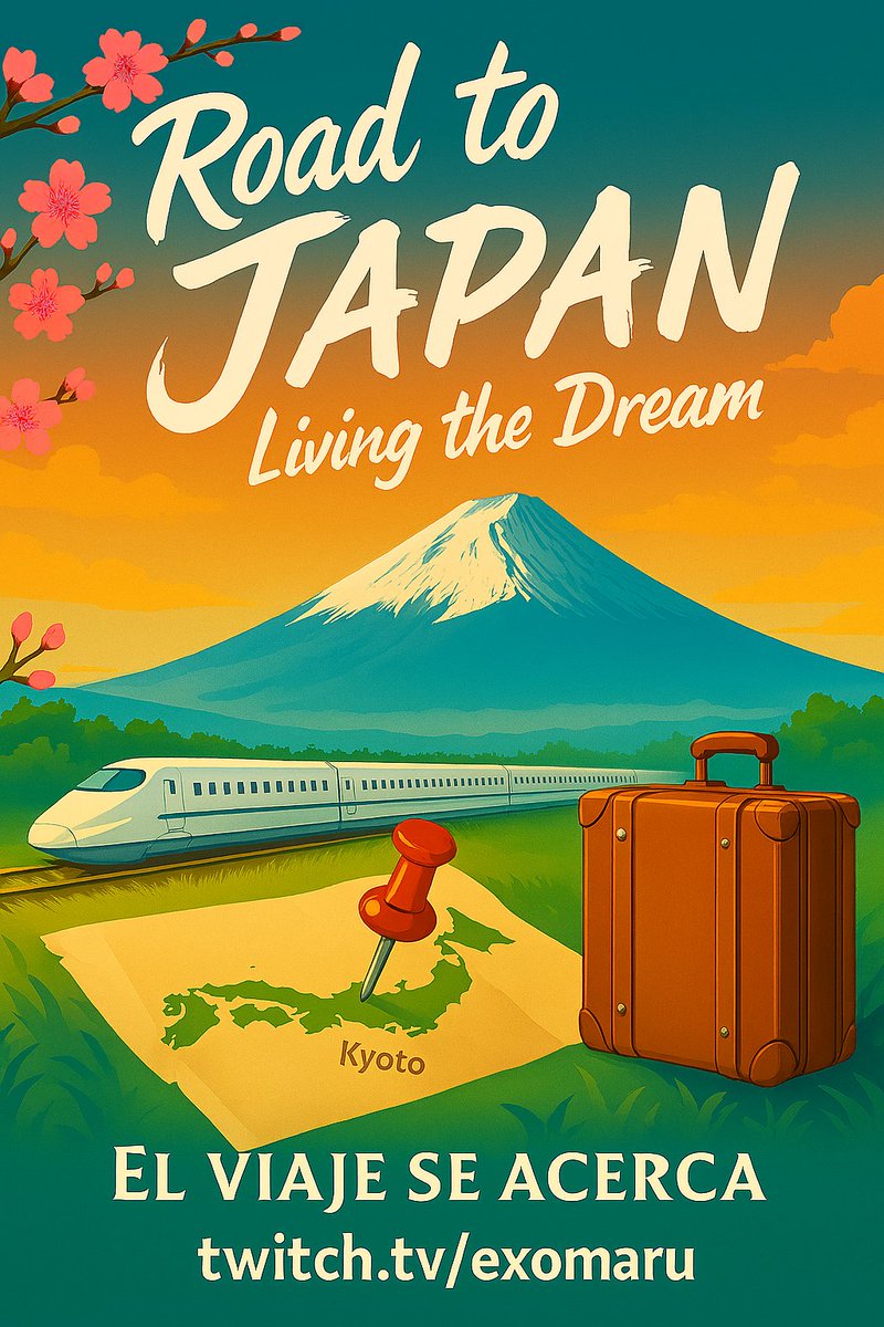 exomaru's tweet photo. 🎌 ¡El viaje se acerca!
Del 19 al 31 de julio nos despedimos de esta etapa con un evento especial:

🎥 Road to Japan - Living the Dream

Una maratón de streams intermitente para celebrar, compartir y preparar el gran salto 🇯🇵
🔴 https://t.co/ORL4UtEWa5

#TwitchES #RoadToJapan https://t.co/D4HQvEIWhY