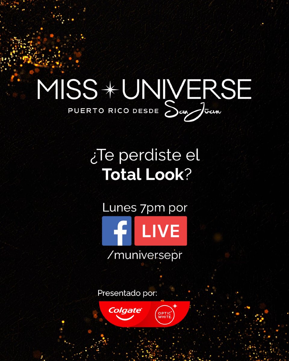 ¿Te perdiste el Total Look Runway de Miss Universe Puerto Rico? No te preocupes, este lunes tendrás una segunda oportunidad para verlo completo por Facebook Live. ✨

Sintoniza y disfruta de nuestras candidatas rumbo a la corona ¡No te lo puedes perder! 👑
