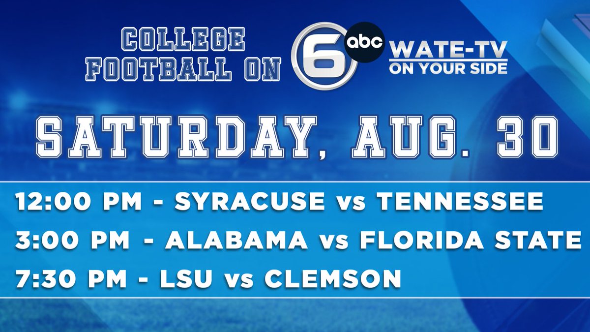 WATESports's tweet image. Football season is almost here! 🏈 6 Sports Team and @rockytopinsider have you covered. Get ready for the Vols' season opener against Syracuse on August 30. You can watch on WATE Channel 6! wate.com/sports/orange-…