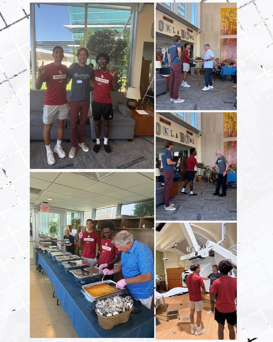 join1oklahoma's tweet image. 𝑫𝒆𝒕𝒂𝒊𝒍𝒔 𝒐𝒇 𝒕𝒉𝒆 𝑫𝒆𝒂𝒍
Student athletes spend time with survivors from the @OKProtonCenter every other week.
➡️swipe to learn more about this NIL deal
#BoomerSooner #NIL