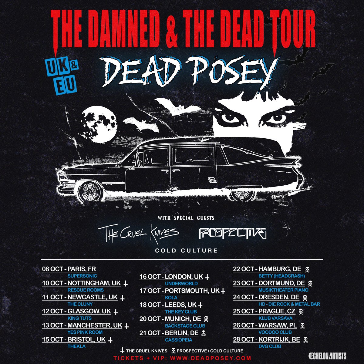 dead_posey's tweet photo. UK + EUROPE - you’re next!! We’re bringing the Damned &amp; The Dead Tour across the pond this October and you’re ALL invited. We’ve been dying to return to the UK since last year and this will be our first time ever in the EU proper so…LFG!!

TIX + VIP: https://t.co/Fq0Sc4K4YR https://t.co/w9EksiCdgm