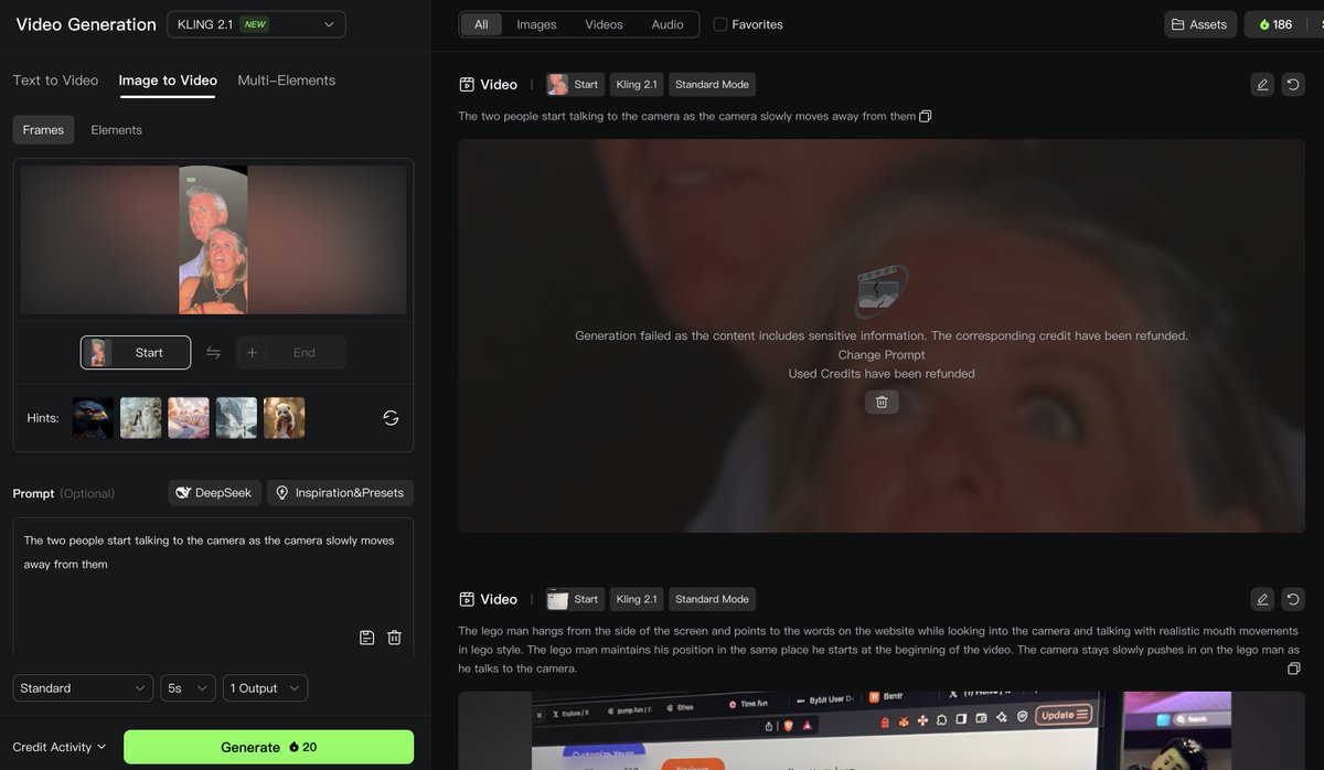 FlyRyde's tweet image. ngl I'm kinda bummed out they won't let me AI this 😭
"Generation failed as the content includes sensitive information.
The corresponding credit have been refunded.
Change Prompt
Used Credits have been refunded"