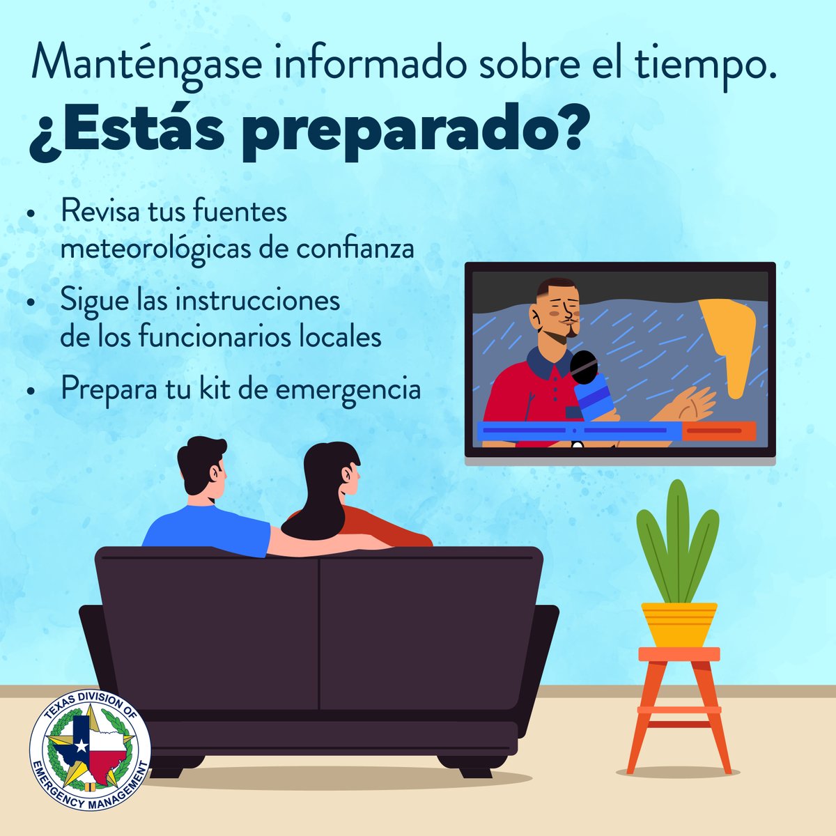 TDEMPortavoz1's tweet image. ⛈️ Al acercarnos al fin de semana, mantente alerta al tiempo.
Las lluvias provenientes del Golfo podrían causar inundaciones repentinas localizadas.
Después, podrían registrarse temperaturas de tres dígitos. 🥵
Consejos: tdem.texas.gov/prepare
#txwx