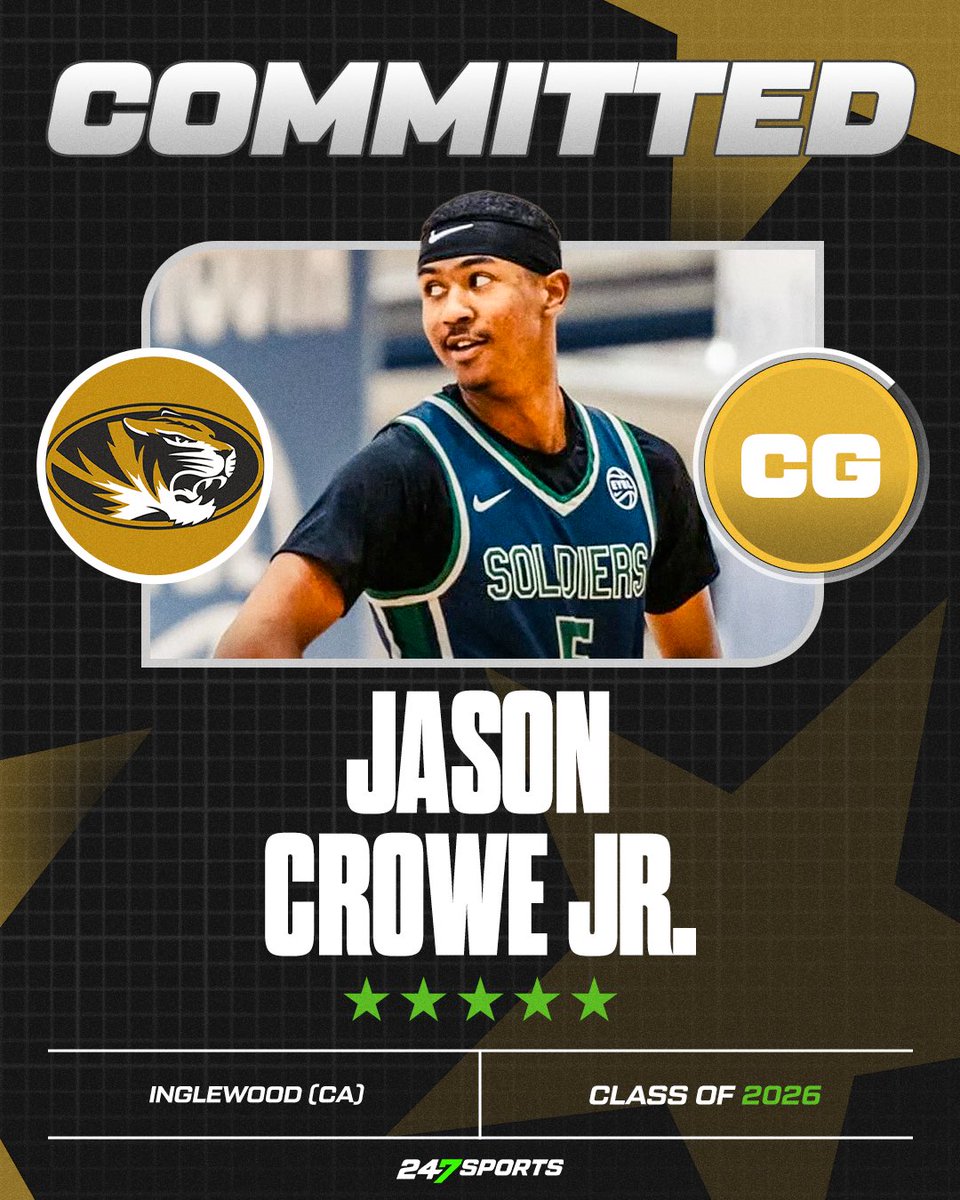 BREAKING: Jason Crowe Jr., the No. 5 overall recruit in the 2026 class, has committed to the Missouri Tigers, he tells <a href="/247Sports/">247Sports</a>. 

Story: 247sports.com/college/basket…