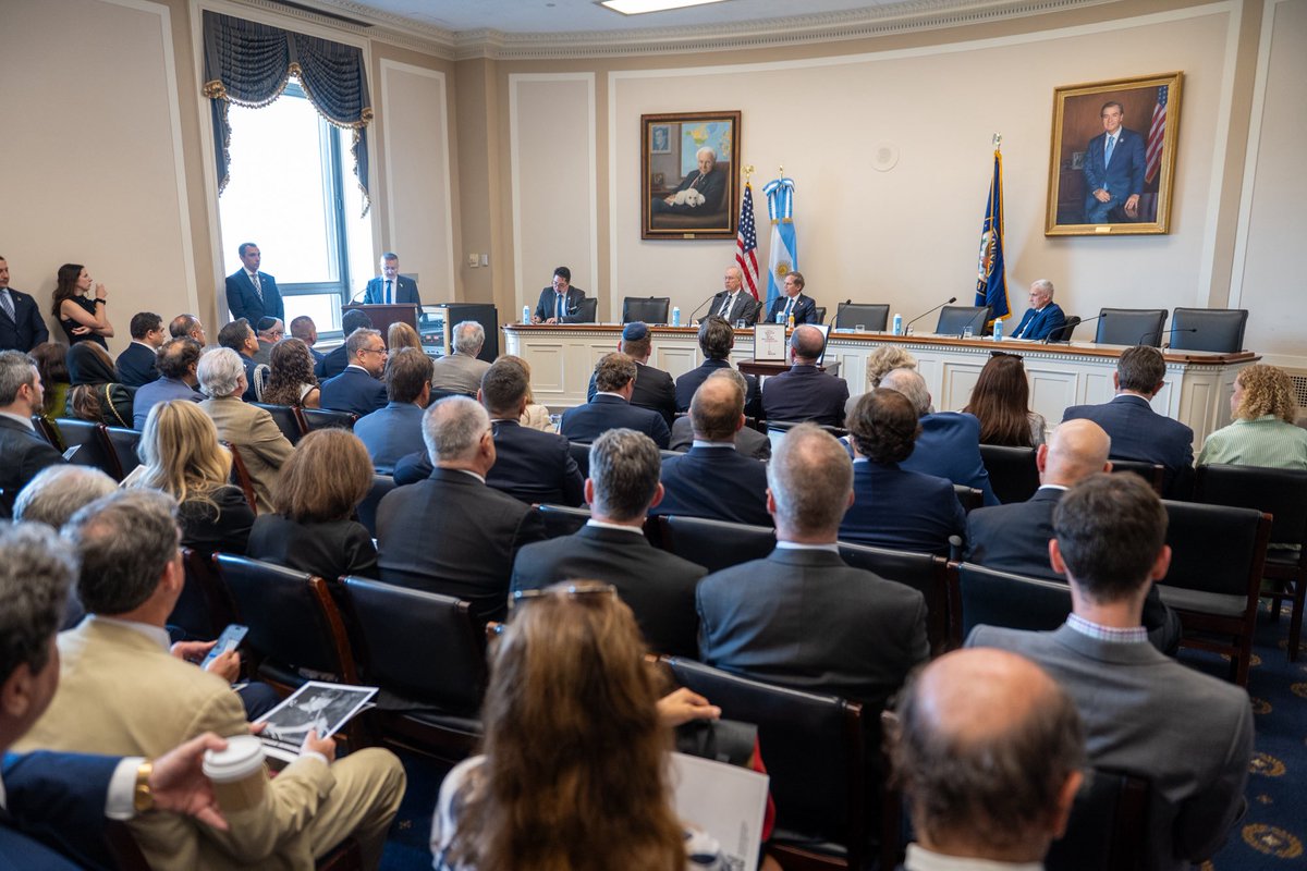 HouseForeignGOP's tweet image. The AMIA bombing was the deadliest antisemitic attack in the West Hemisphere—85 murdered by Iran-backed Hezbollah. 31 years later, we’re still demanding justice.
Was honored to host an event commemorating the anniversary with @alejandrito.