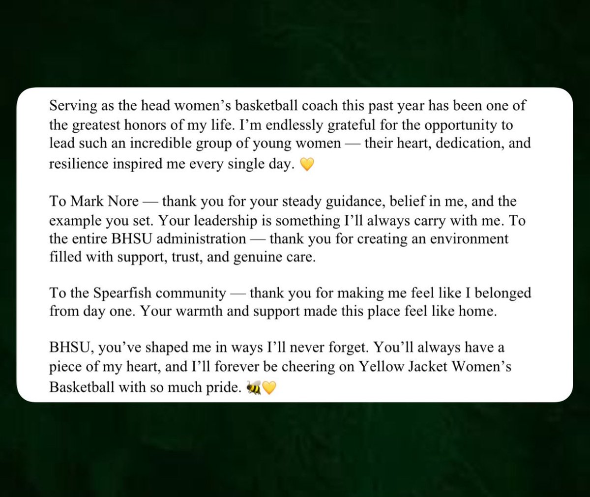 Thank you BHSU💛