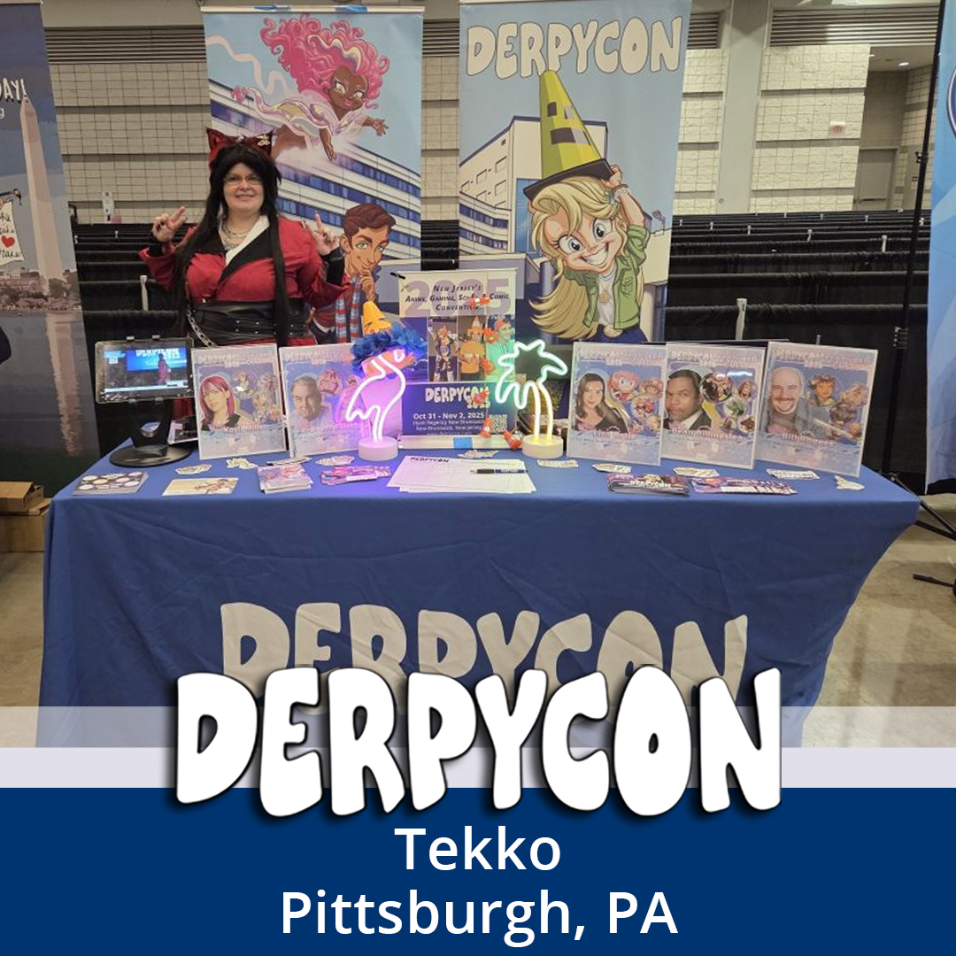 DerpyCon's tweet image. We are at Tekko this weekend! Come by our table for stickers and a free past DerpyCon badge with a discount sticker on it!! We hope to see you here!! At the David L. Lawrence Convention Center!