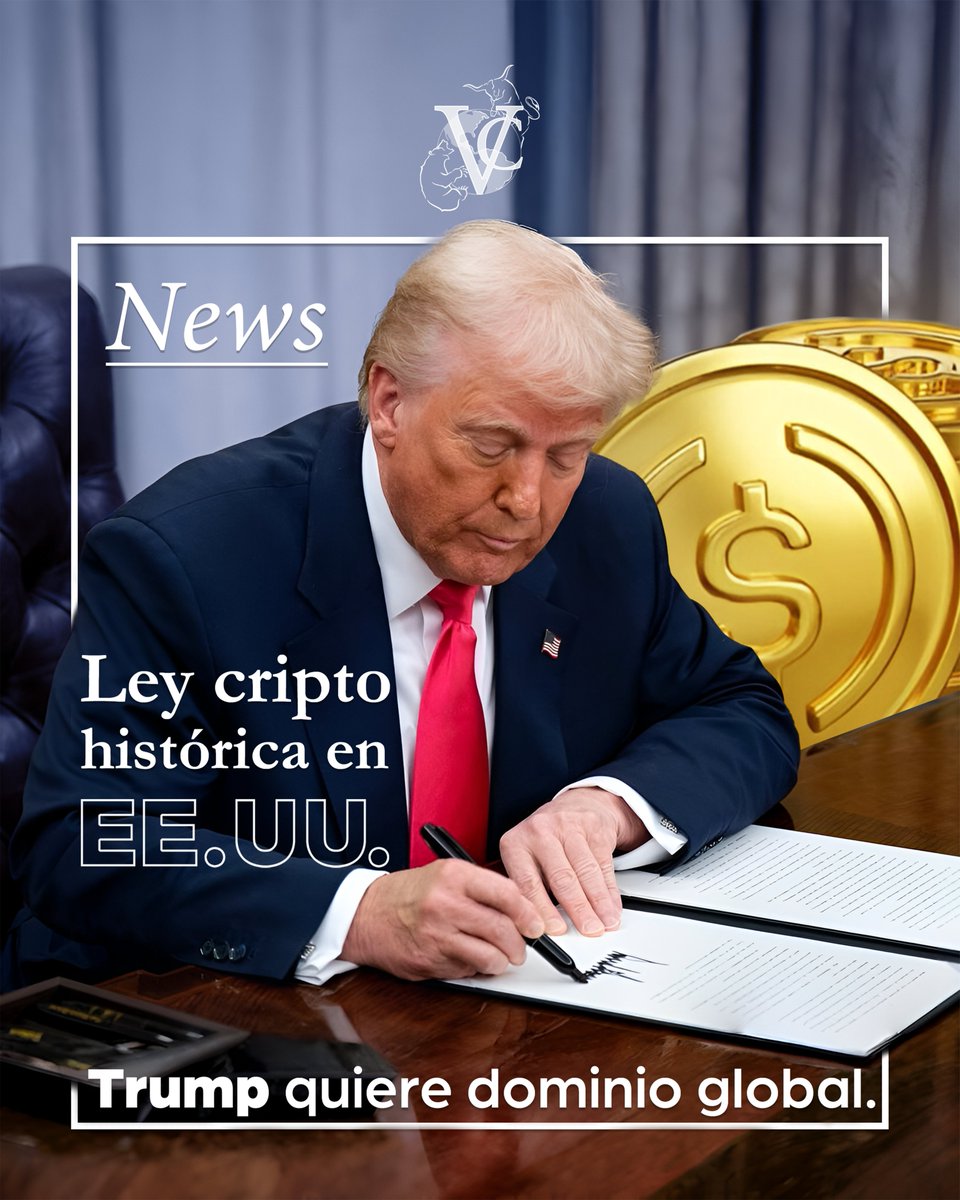 VillagomezCap's tweet photo. 🪙El Congreso reguló oficialmente las stablecoins, criptomonedas respaldadas por activos como el dólar.

Trump, antes crítico del sector, ahora busca convertir al país en la capital cripto del mundo.

¿Avance financiero o riesgo para los consumidores?
#criptomonedas #stablecoins https://t.co/3ZZz6GfkH7