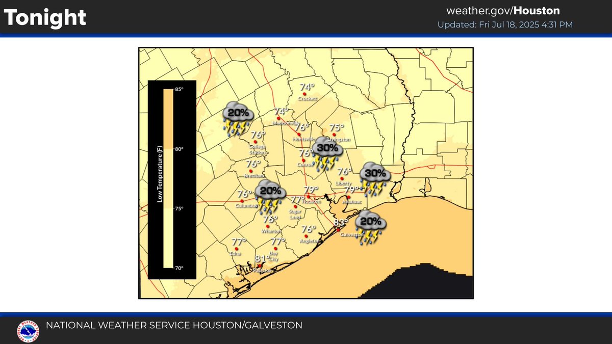 NWSHouston's tweet image. Afternoon forecast update for SE Texas. Showers and thunderstorms should taper off this evening with warm weather continuing overnight. Rain chances broadly decrease over the weekend into next week. #TXwx #HOUwx