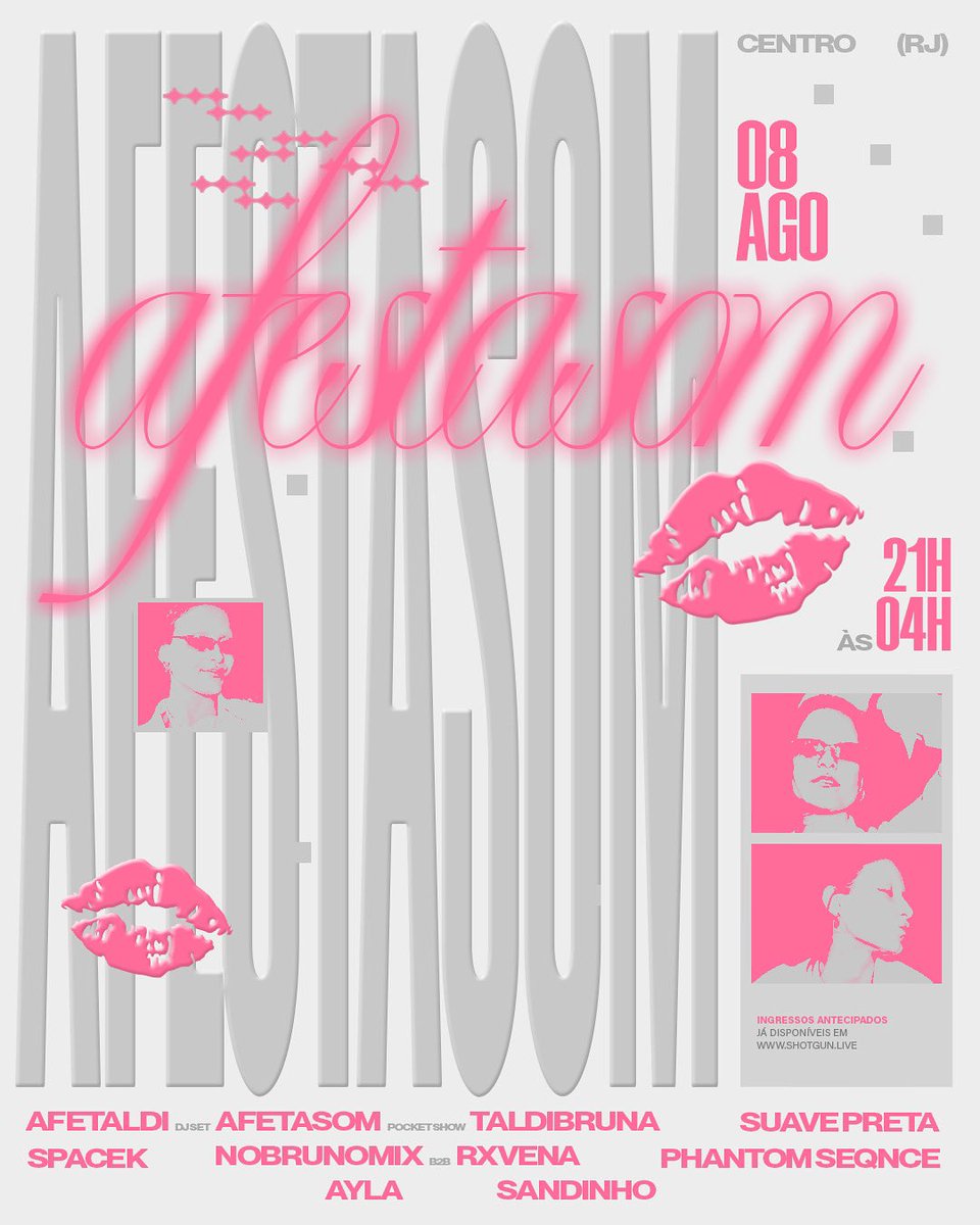 AFETASOM (@afetasom) on Twitter photo ˗ˋˏ ♡ ˎˊ˗ AFESTASOM estreia no dia 8/8 das 21h às 4h (Praça XV, Centro — RJ).
LINE UP:
<a href="/Suavepreta/">ॐ</a>
@taldibruna
@joaospacek
<a href="/nobrunomix/">NobruNomix</a> b2b <a href="/mechamaderavena/">uncle ravena</a>
<a href="/ayla_frrr/">Ayla</a>
<a href="/phantomseqnce/">dani</a>
& sandinho
shotgun.live/pt-br/events/a…
Artwork: <a href="/spacekfiles/">ⓢ</a> ˗ˋˏ ♡ ˎˊ˗ AFESTASOM estreia no dia 8/8 das 21h às 4h (Praça XV, Centro — RJ).
LINE UP:
<a href="/Suavepreta/">ॐ</a>
@taldibruna
@joaospacek
<a href="/nobrunomix/">NobruNomix</a> b2b <a href="/mechamaderavena/">uncle ravena</a>
<a href="/ayla_frrr/">Ayla</a>
<a href="/phantomseqnce/">dani</a>
& sandinho
shotgun.live/pt-br/events/a…
Artwork: <a href="/spacekfiles/">ⓢ</a>