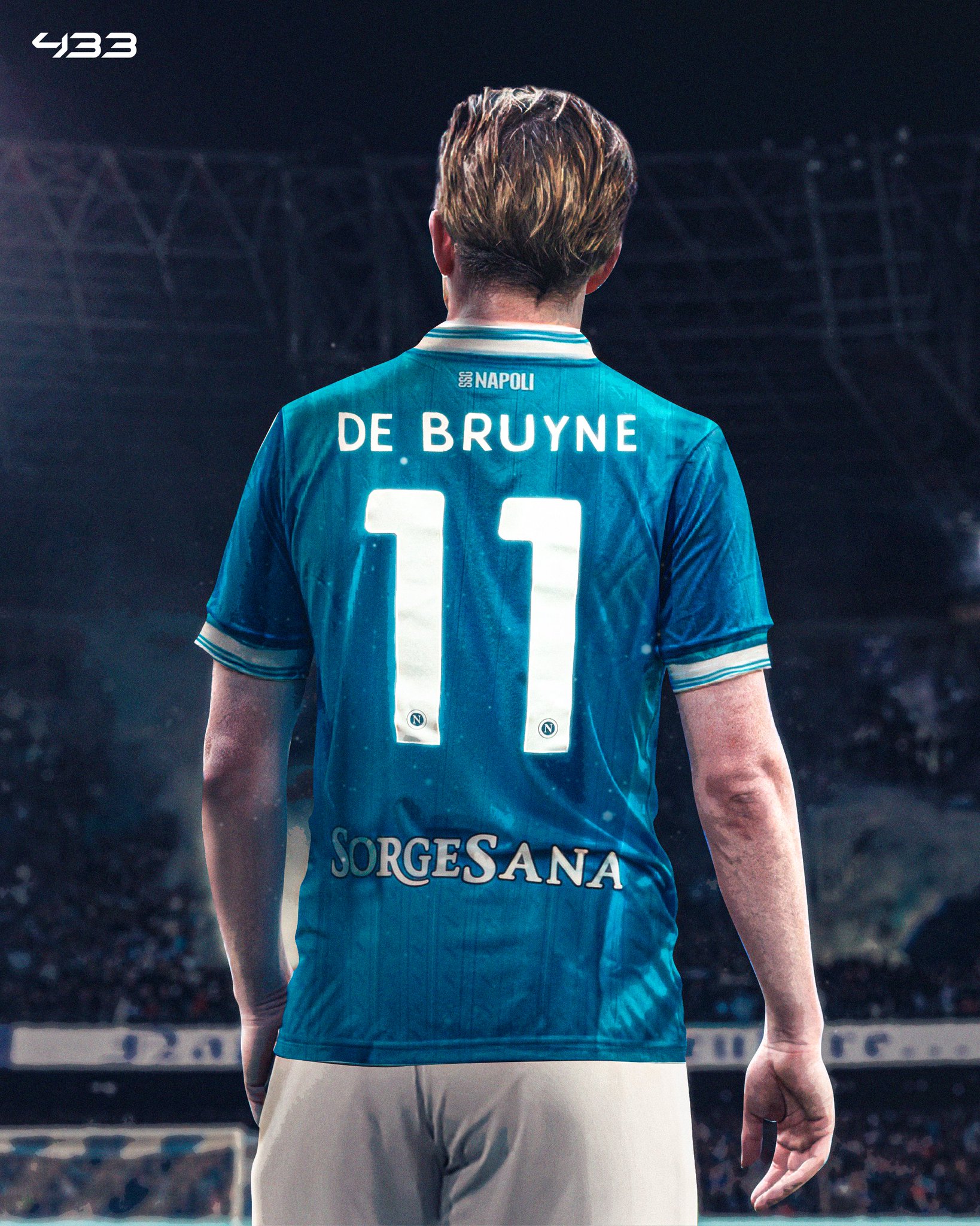 ナポリ DE BRUYNE 11 シャツ X-LARGE ナポリ DE BRUYNE 11 シャツ X-LARGE SSC Napoli 25/26 Stadium